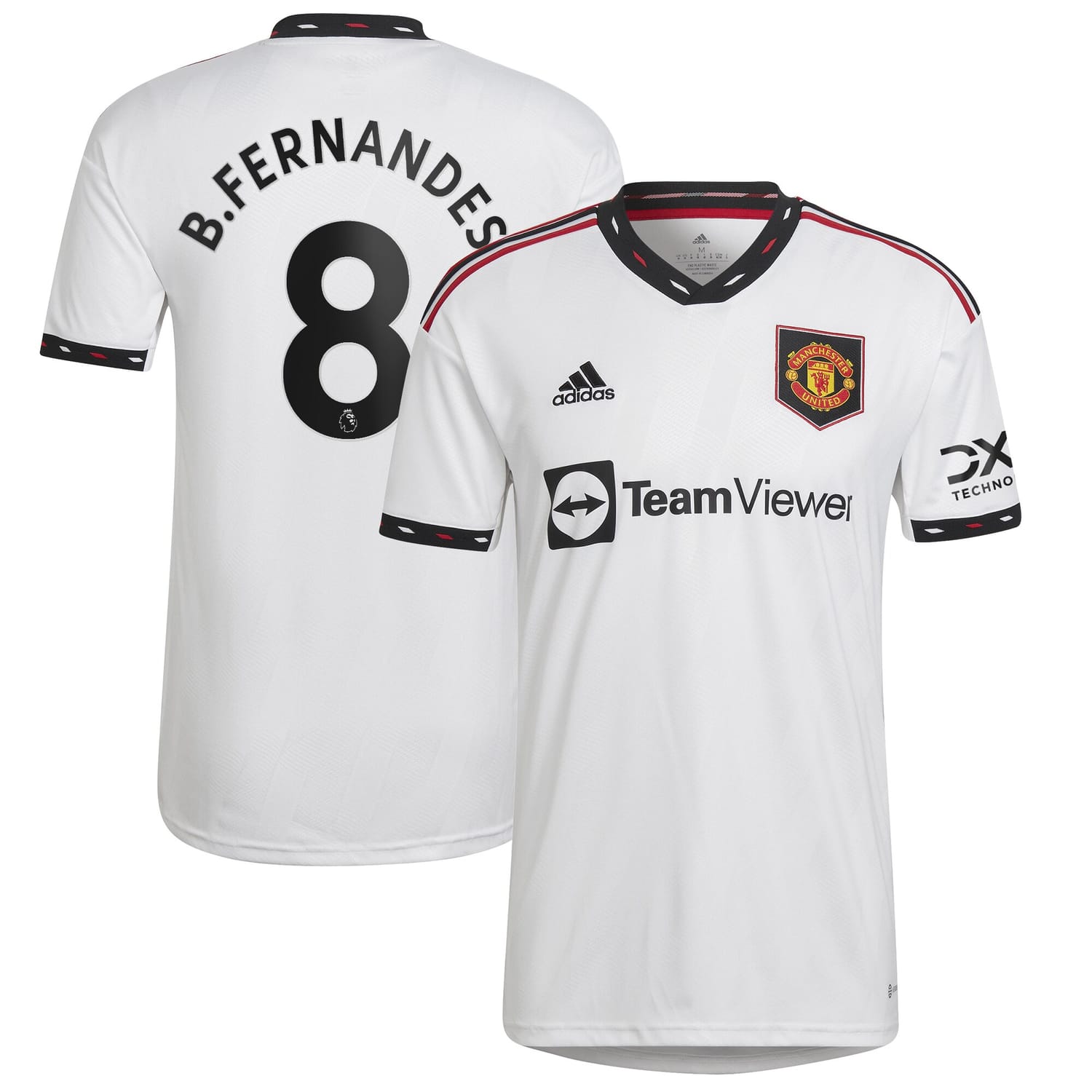 Premier League Manchester United Away Jersey Shirt White 2022-23 player Bruno Fernandes printing for Men