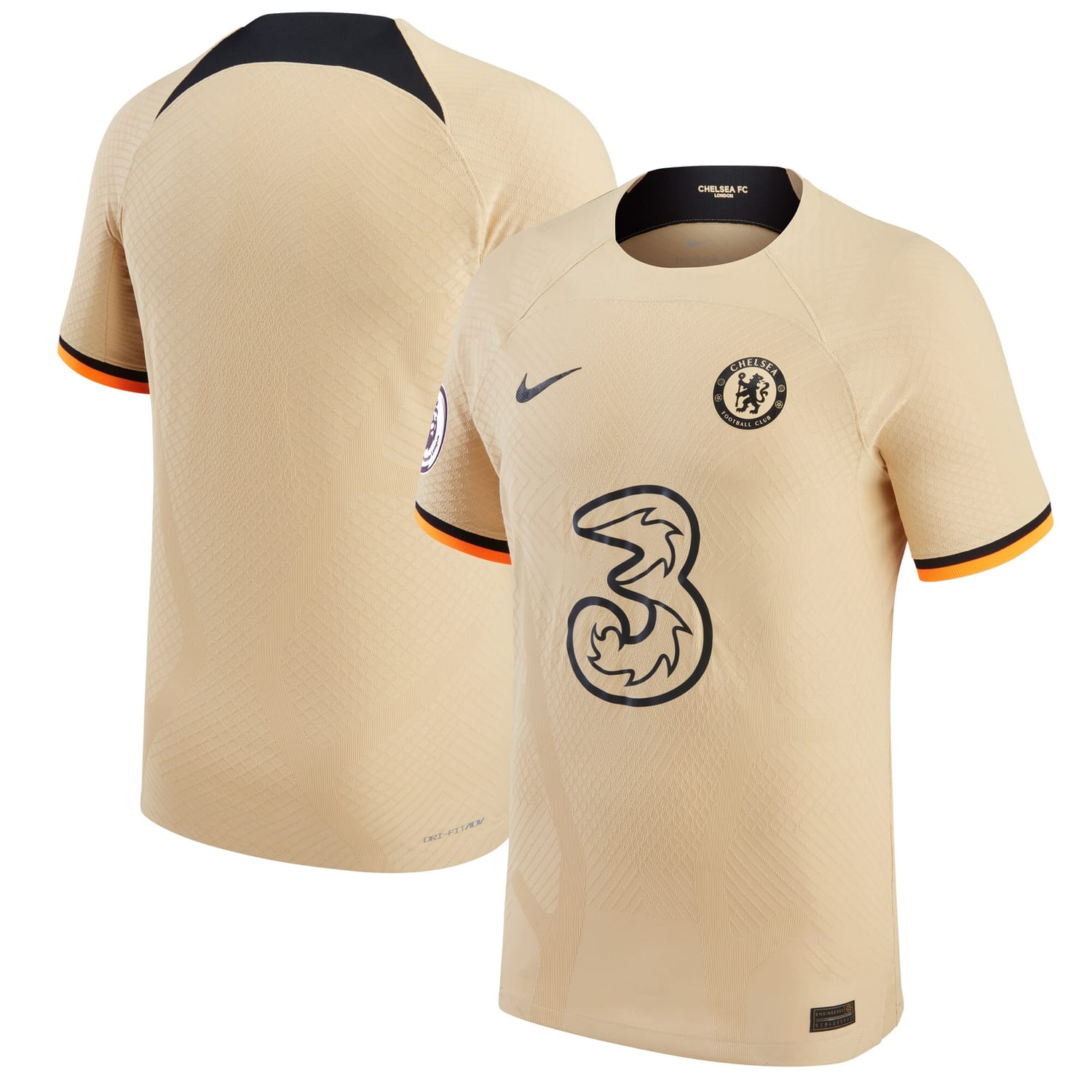 Premier League Chelsea Third Authentic Jersey Shirt Gold 2022-23 for Men