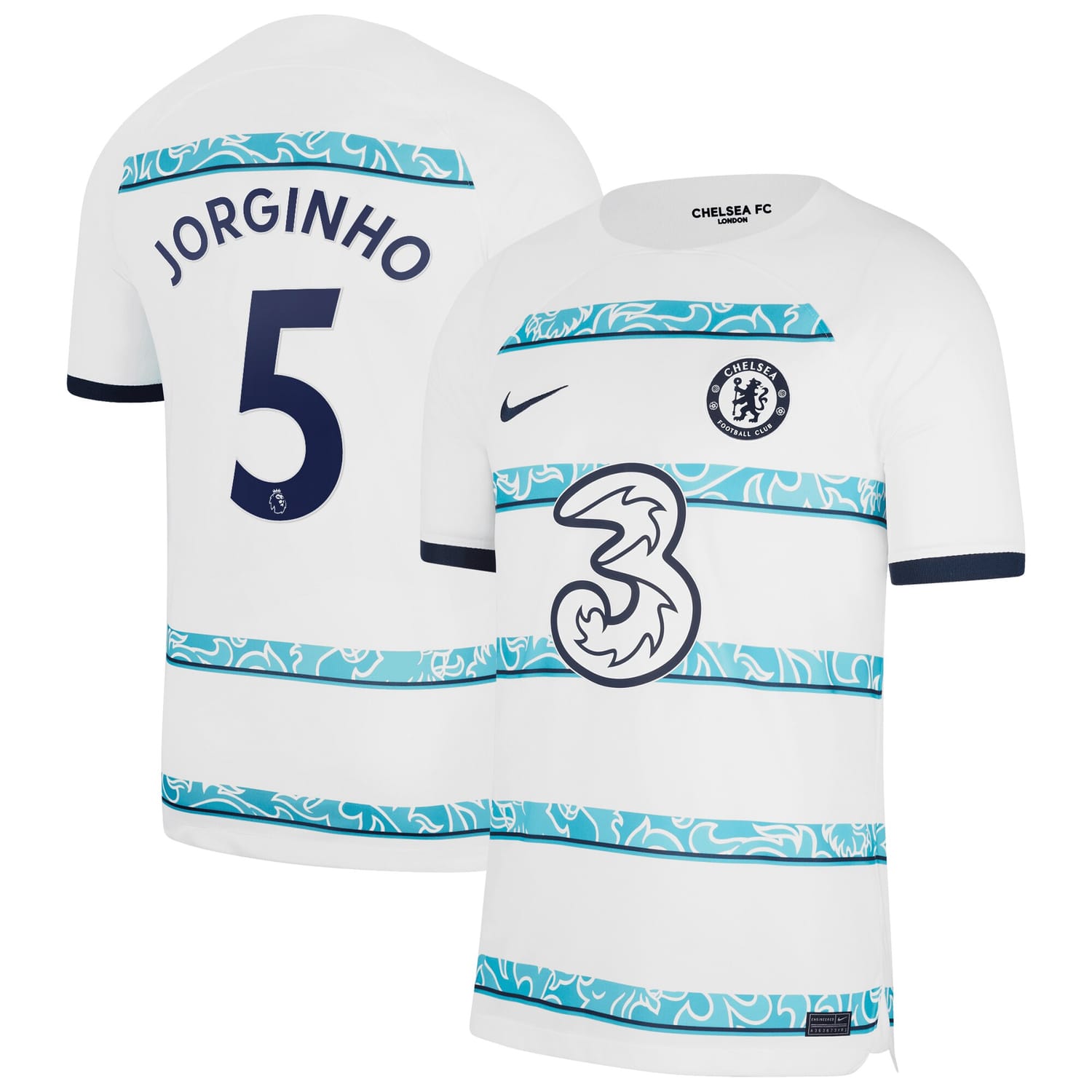 Premier League Chelsea Away Jersey Shirt White 2022-23 player Jorginho printing for Men