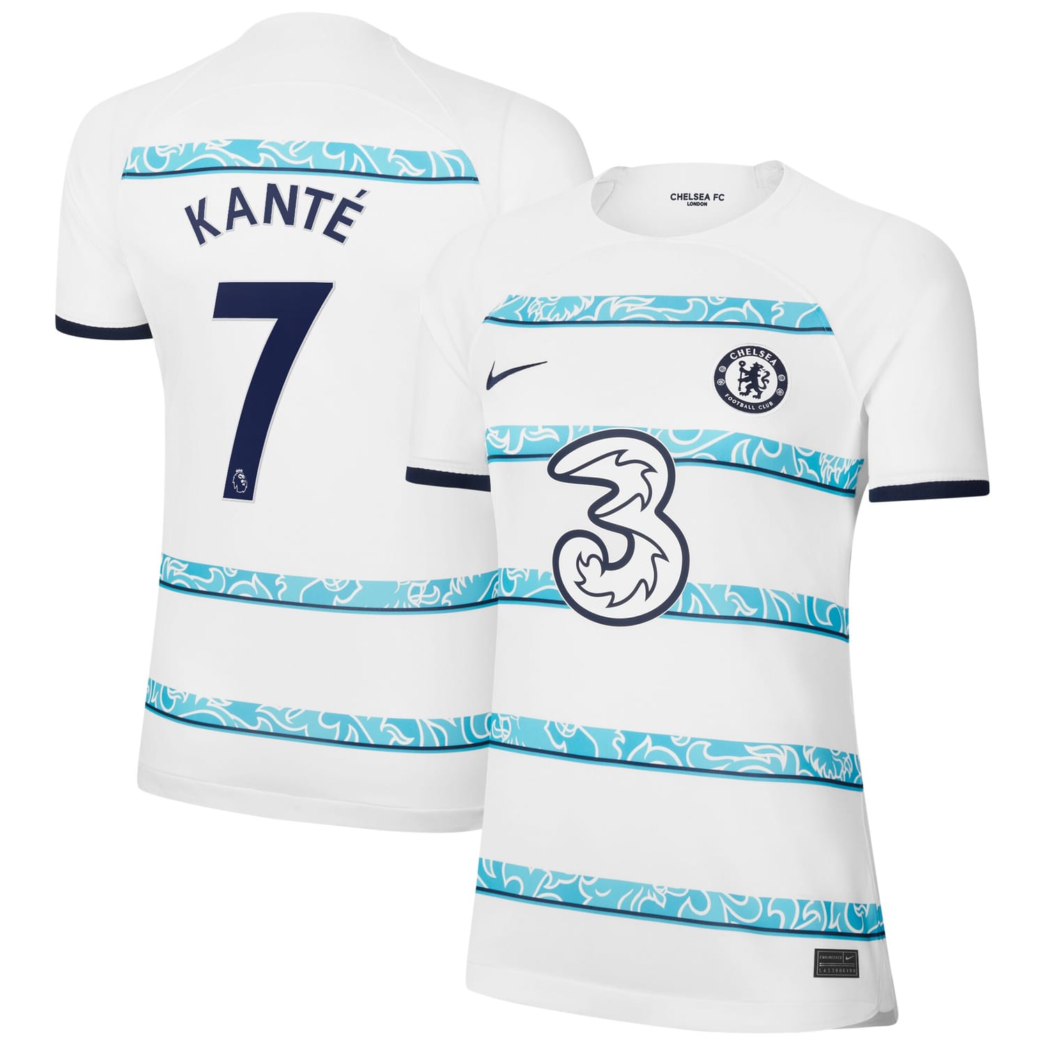 Premier League Chelsea Away Jersey Shirt White 2022-23 player N'Golo Kante printing for Women
