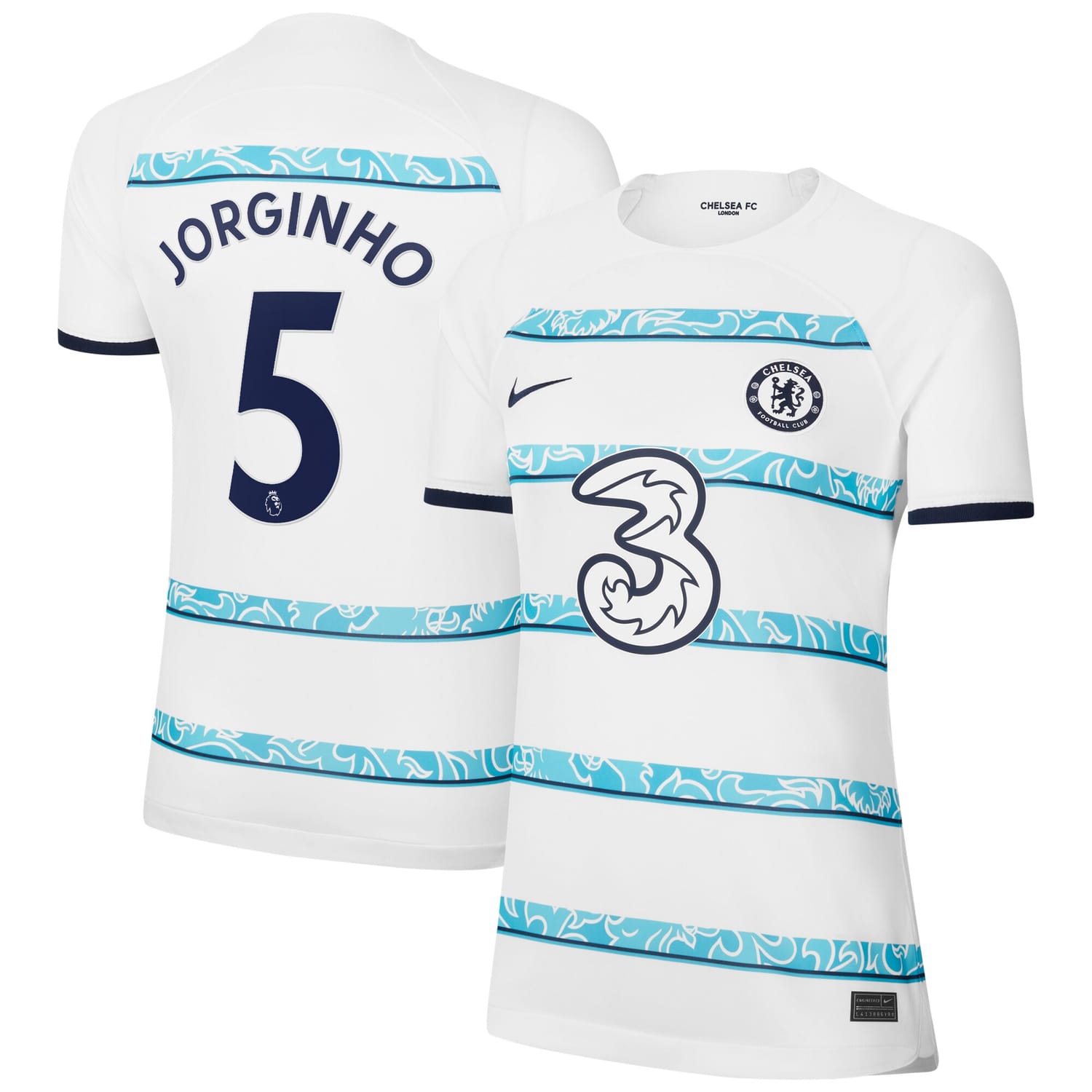 Premier League Chelsea Away Jersey Shirt White 2022-23 player Jorginho printing for Women