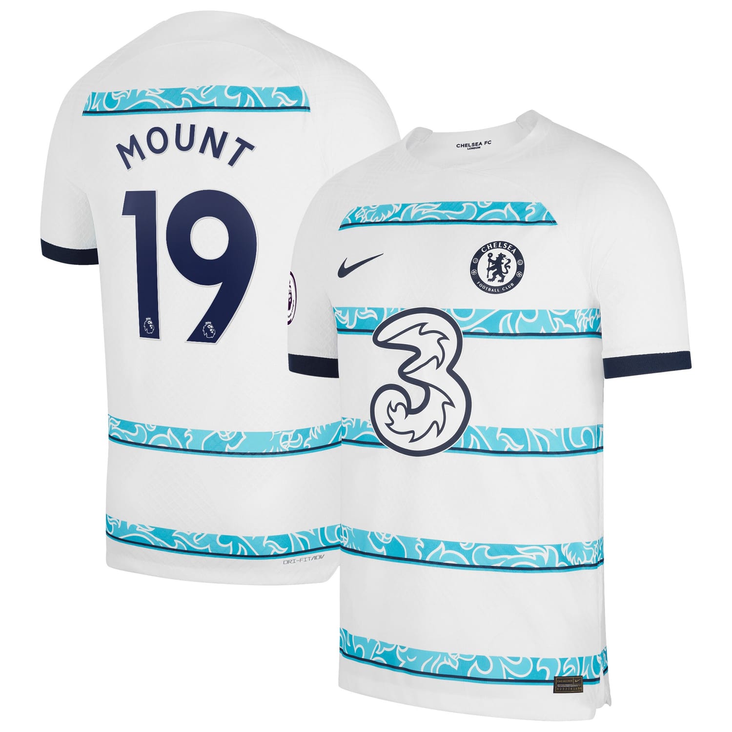 Premier League Chelsea Away Authentic Jersey Shirt White 2022-23 player Mason Mount printing for Men