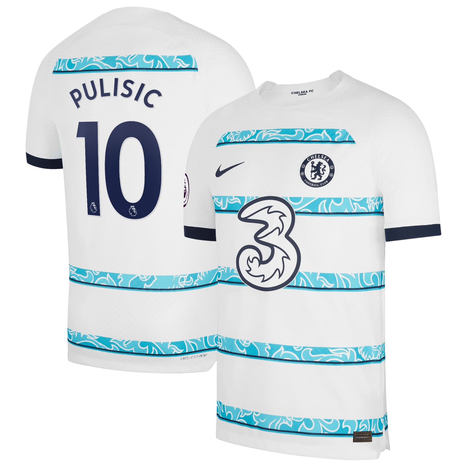 Premier League Chelsea Away Authentic Jersey Shirt White 2022-23 player Christian Pulisic printing for Men