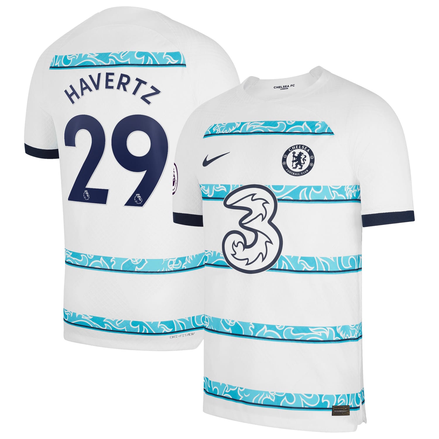 Premier League Chelsea Away Authentic Jersey Shirt White 2022-23 player Kai Havertz printing for Men