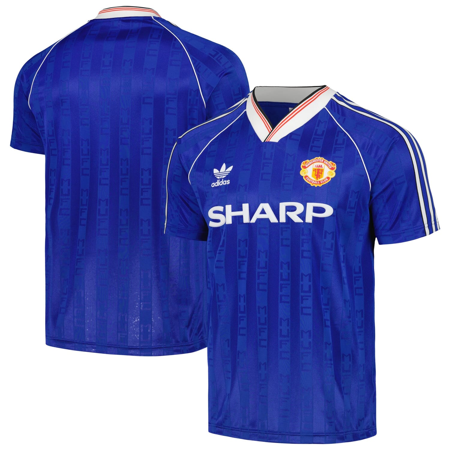 Premier League Manchester United Third Jersey Shirt Blue 1988-90 for Men