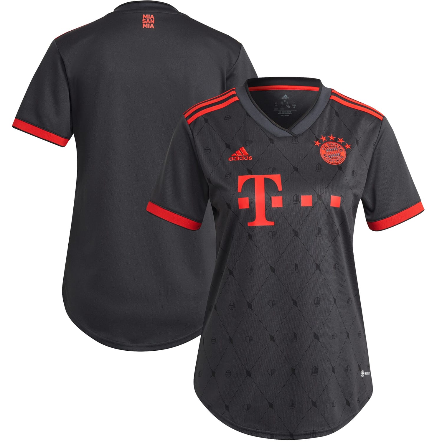 Bundesliga Bayern Munich Third Jersey Shirt Charcoal 2022-23 for Women