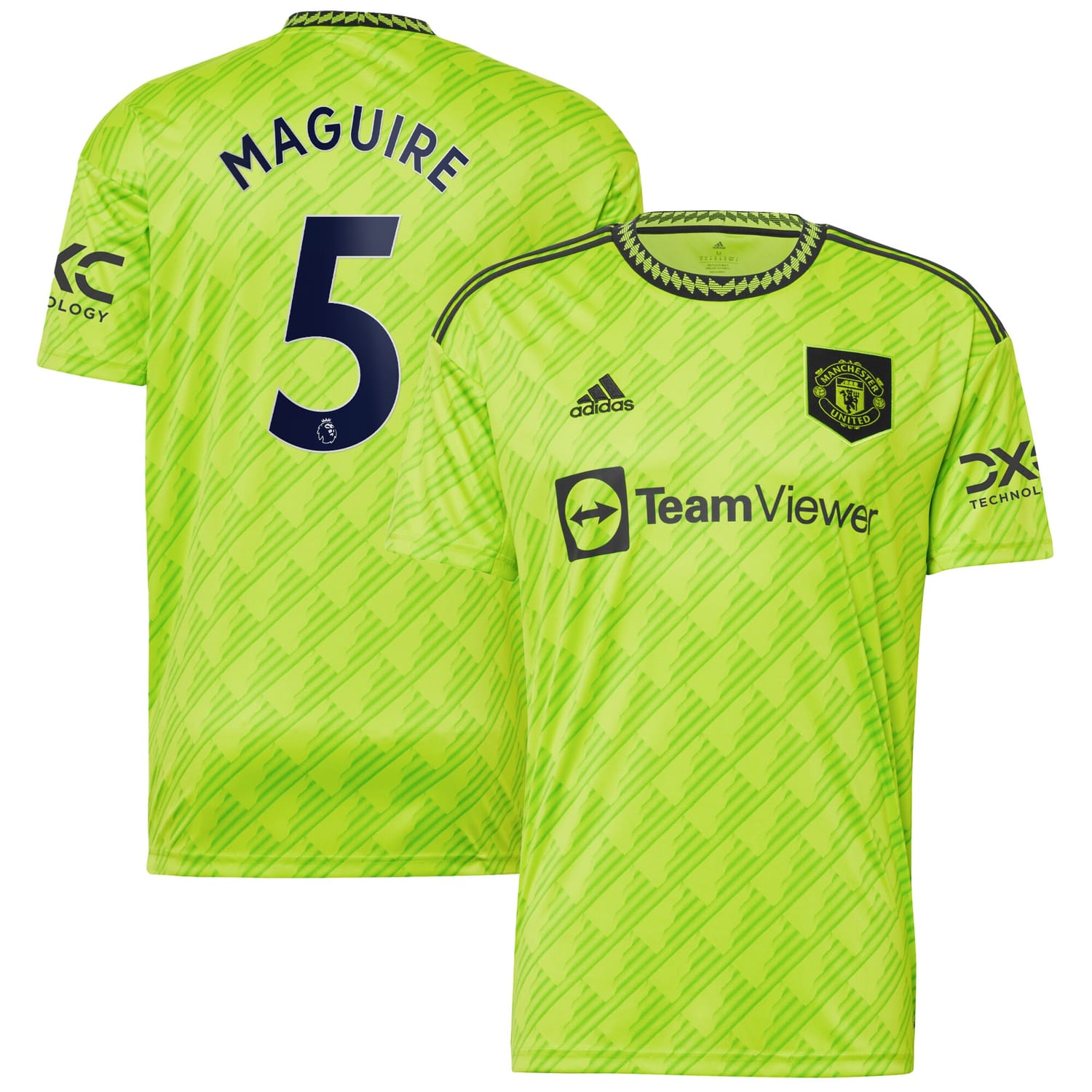 Premier League Manchester United Third Jersey Shirt Neon Green 2022-23 player Harry Maguire printing for Men