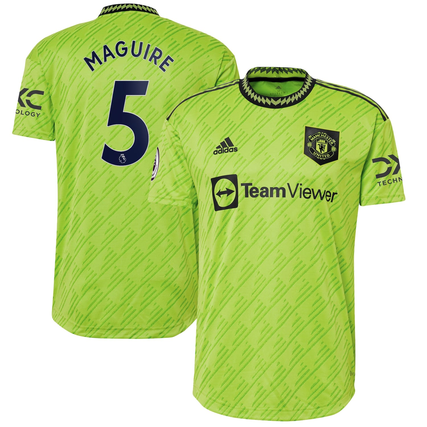Premier League Manchester United Third Authentic Jersey Shirt Neon Green 2022-23 player Harry Maguire printing for Men