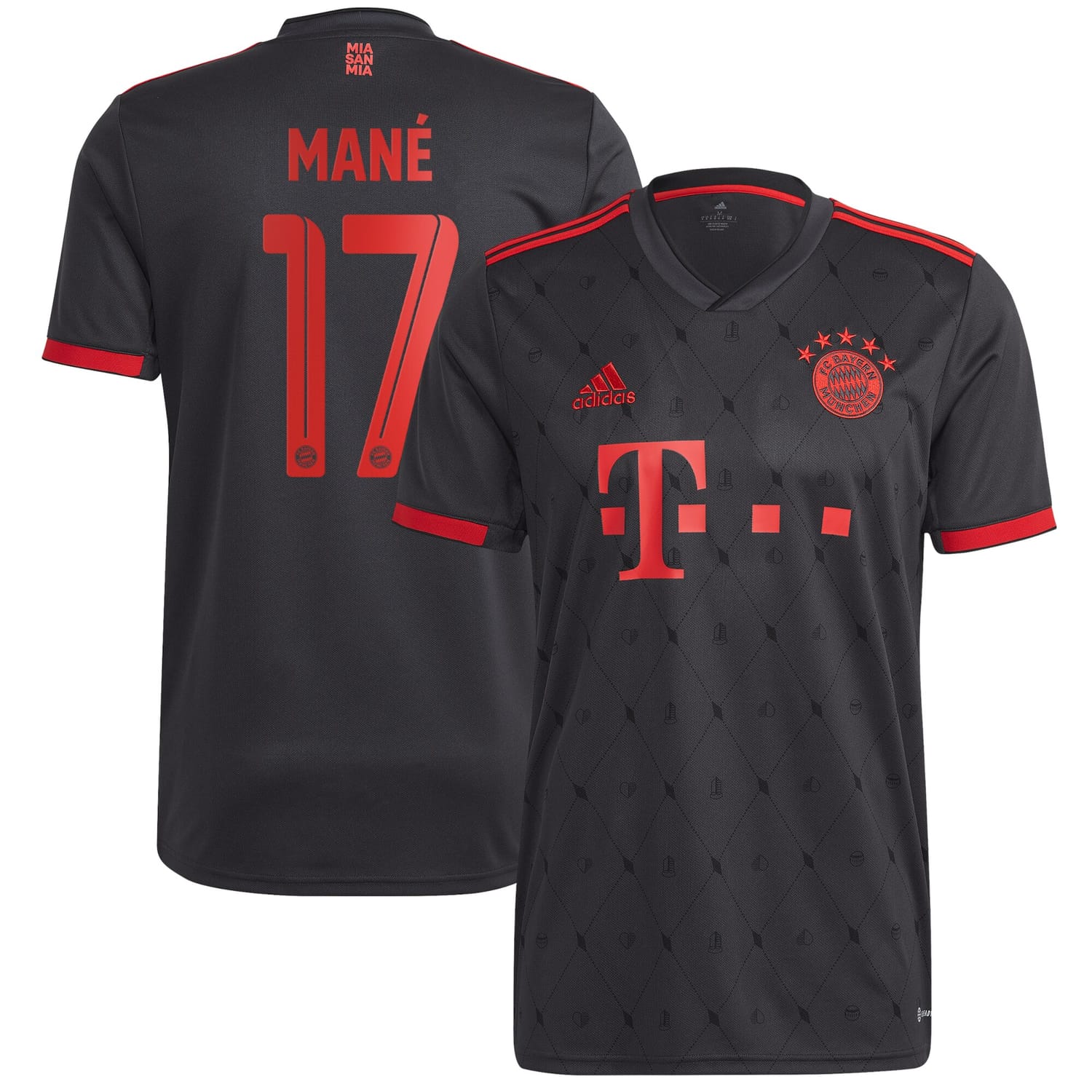 Bundesliga Bayern Munich Third Jersey Shirt Charcoal 2022-23 player Sadio Mané printing for Men