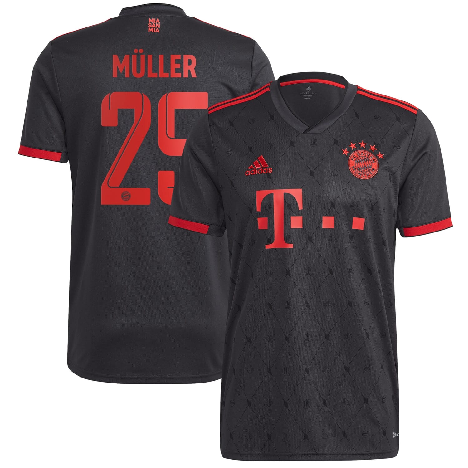 Bundesliga Bayern Munich Third Jersey Shirt Charcoal 2022-23 player Thomas Müller printing for Men
