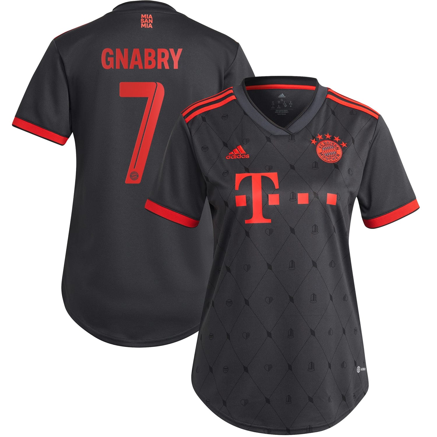 Bundesliga Bayern Munich Third Jersey Shirt Charcoal 2022-23 player Serge Gnabry printing for Women