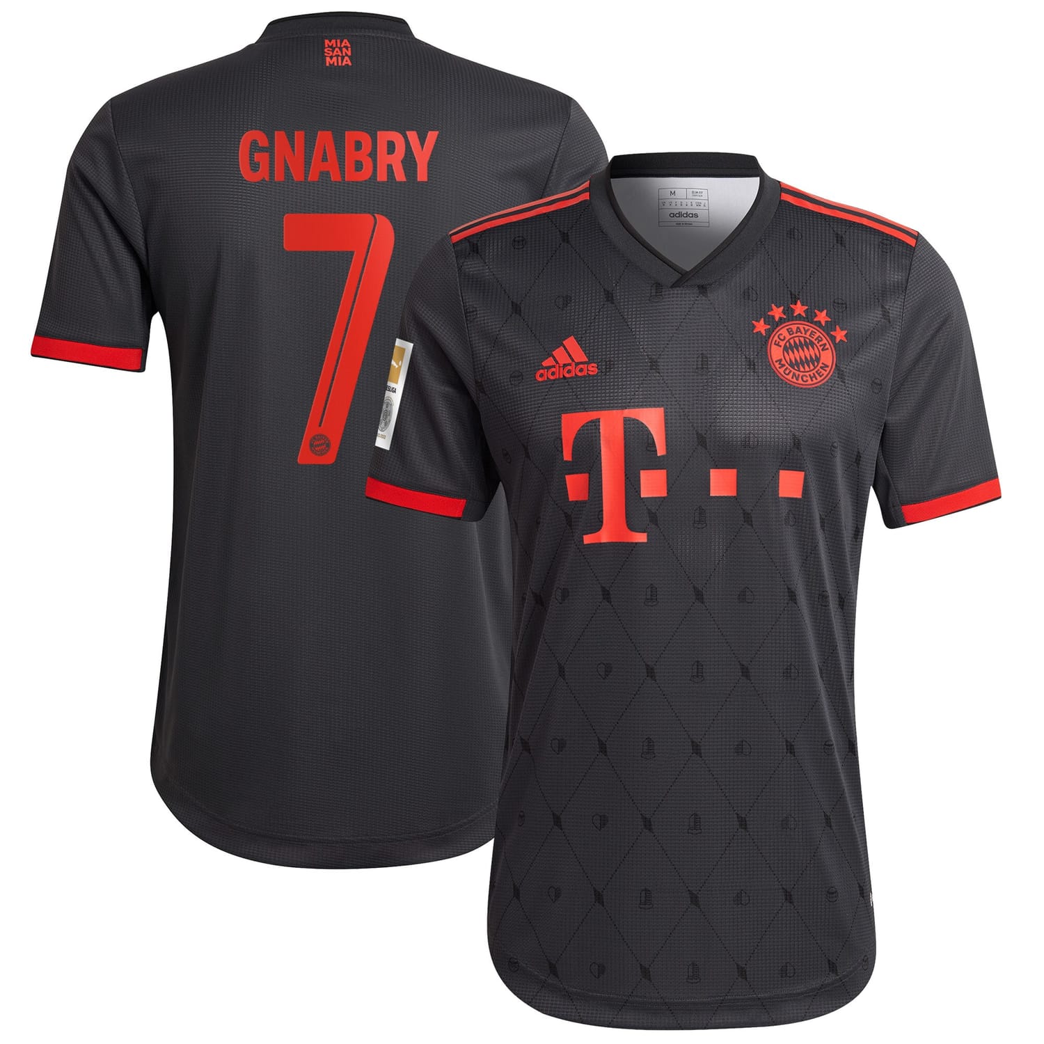 Bundesliga Bayern Munich Third Authentic Jersey Shirt Charcoal 2022-23 player Serge Gnabry printing for Men