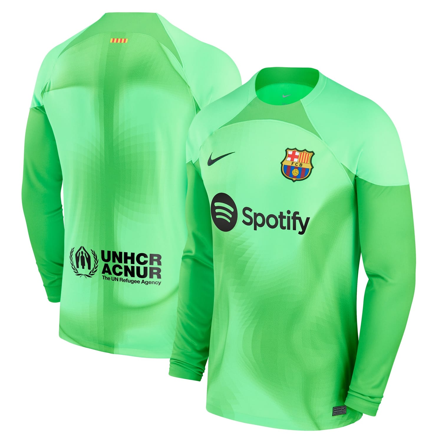 La Liga Barcelona Goalkeeper Jersey Shirt Green 2022-23 for Men