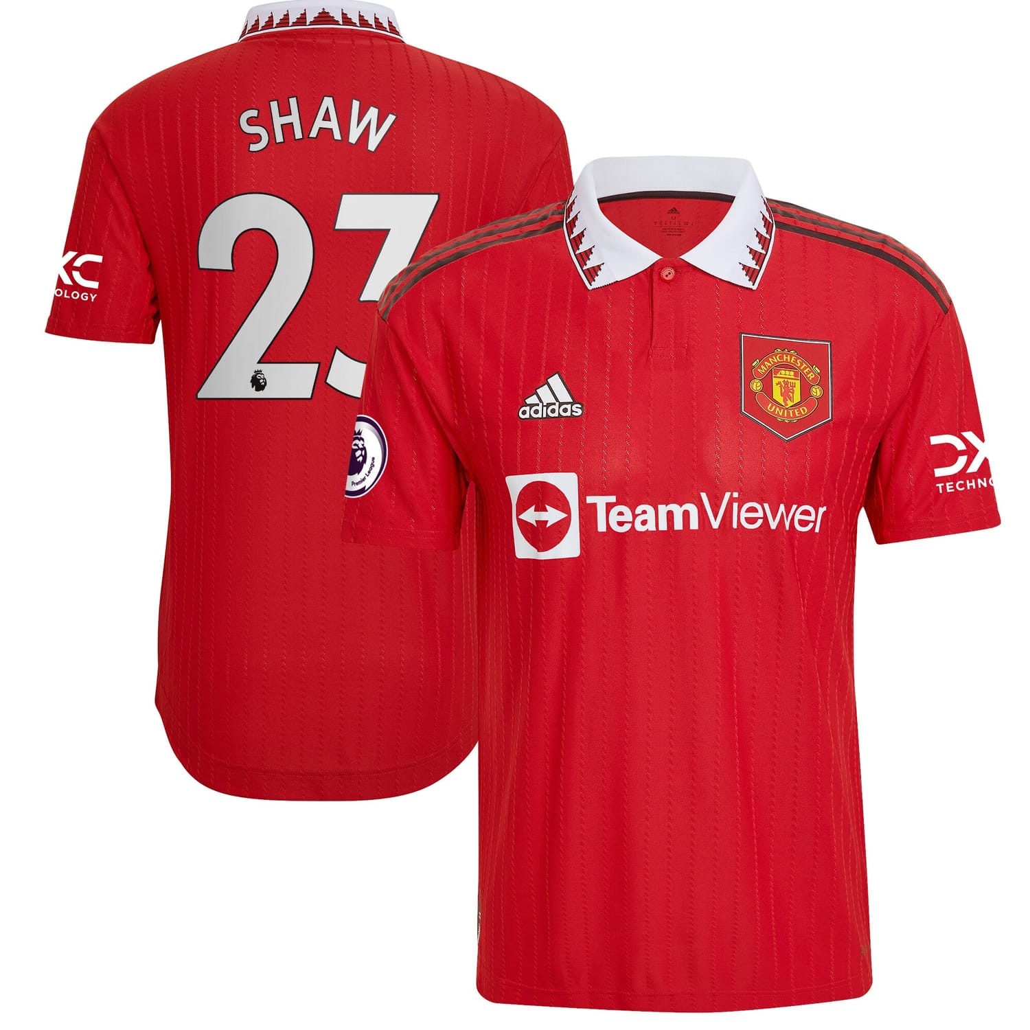 Premier League Manchester United Home Authentic Jersey Shirt Red 2022-23 player Luke Shaw printing for Men