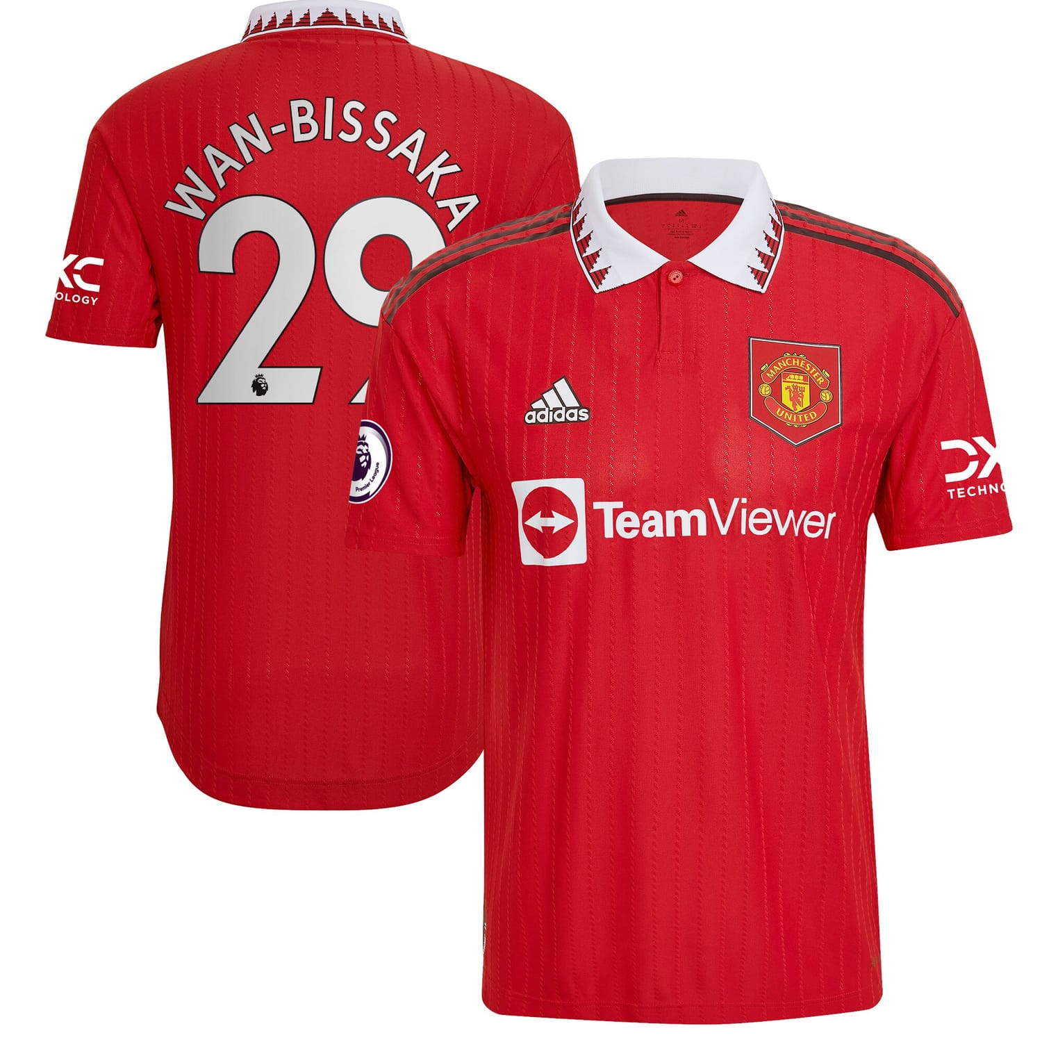 Premier League Manchester United Home Authentic Jersey Shirt Red 2022-23 player Aaron Wan-Bissaka printing for Men