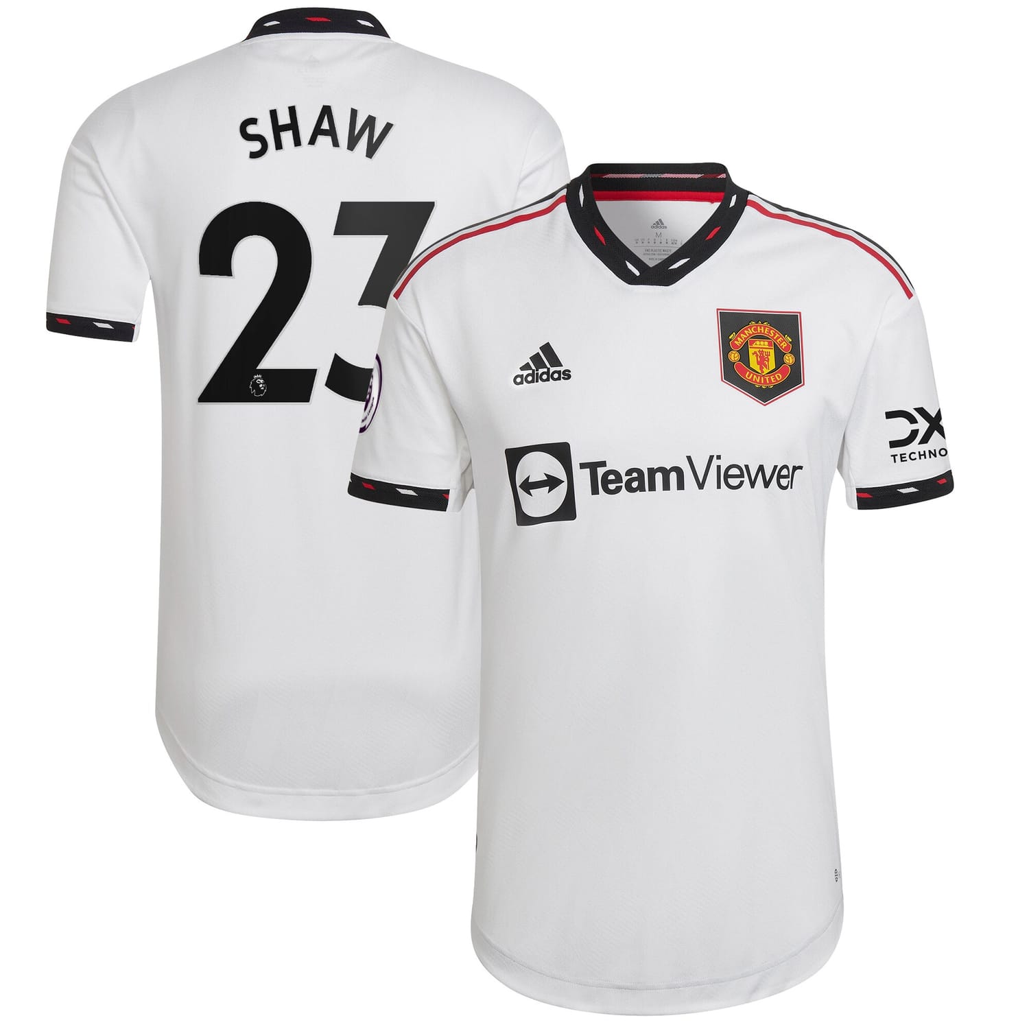 Premier League Manchester United Away Authentic Jersey Shirt White 2022-23 player Luke Shaw printing for Men