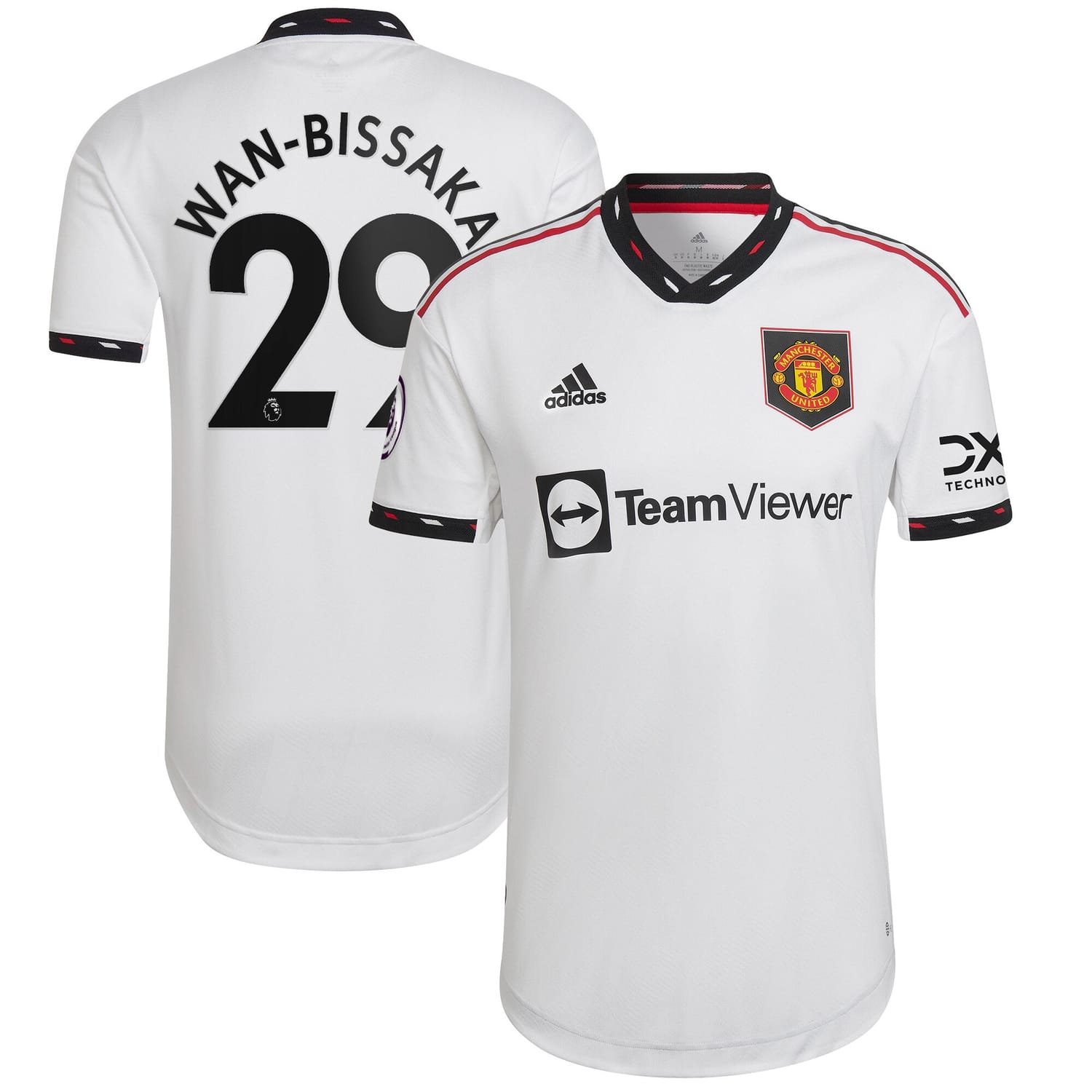 Premier League Manchester United Away Authentic Jersey Shirt White 2022-23 player Aaron Wan-Bissaka printing for Men