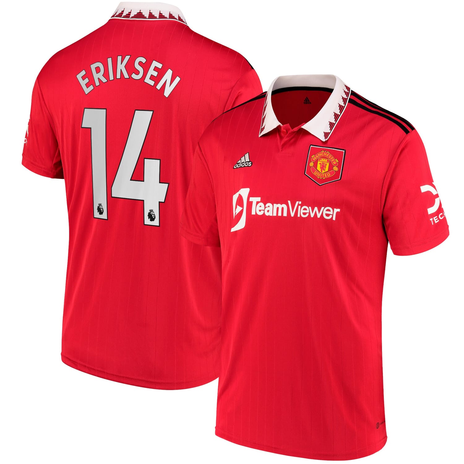 Premier League Manchester United Home Jersey Shirt Red 2022-23 player Christian Eriksen printing for Men