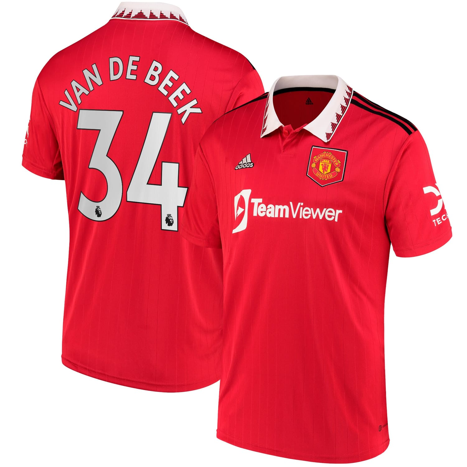 Premier League Manchester United Home Jersey Shirt Red 2022-23 player Donny Van De Beek printing for Men