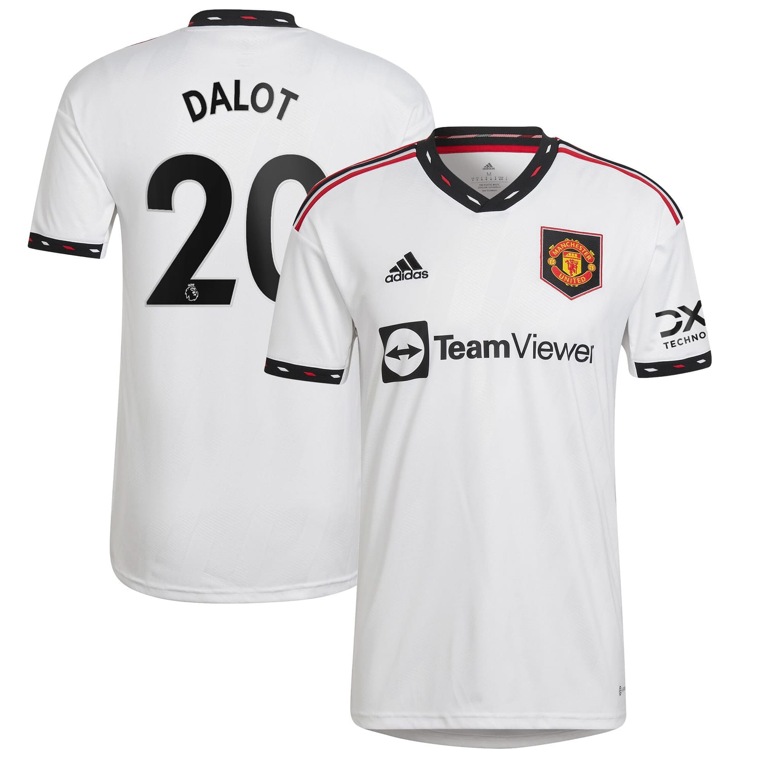 Premier League Manchester United Away Jersey Shirt White 2022-23 player Diogo Dalot printing for Men