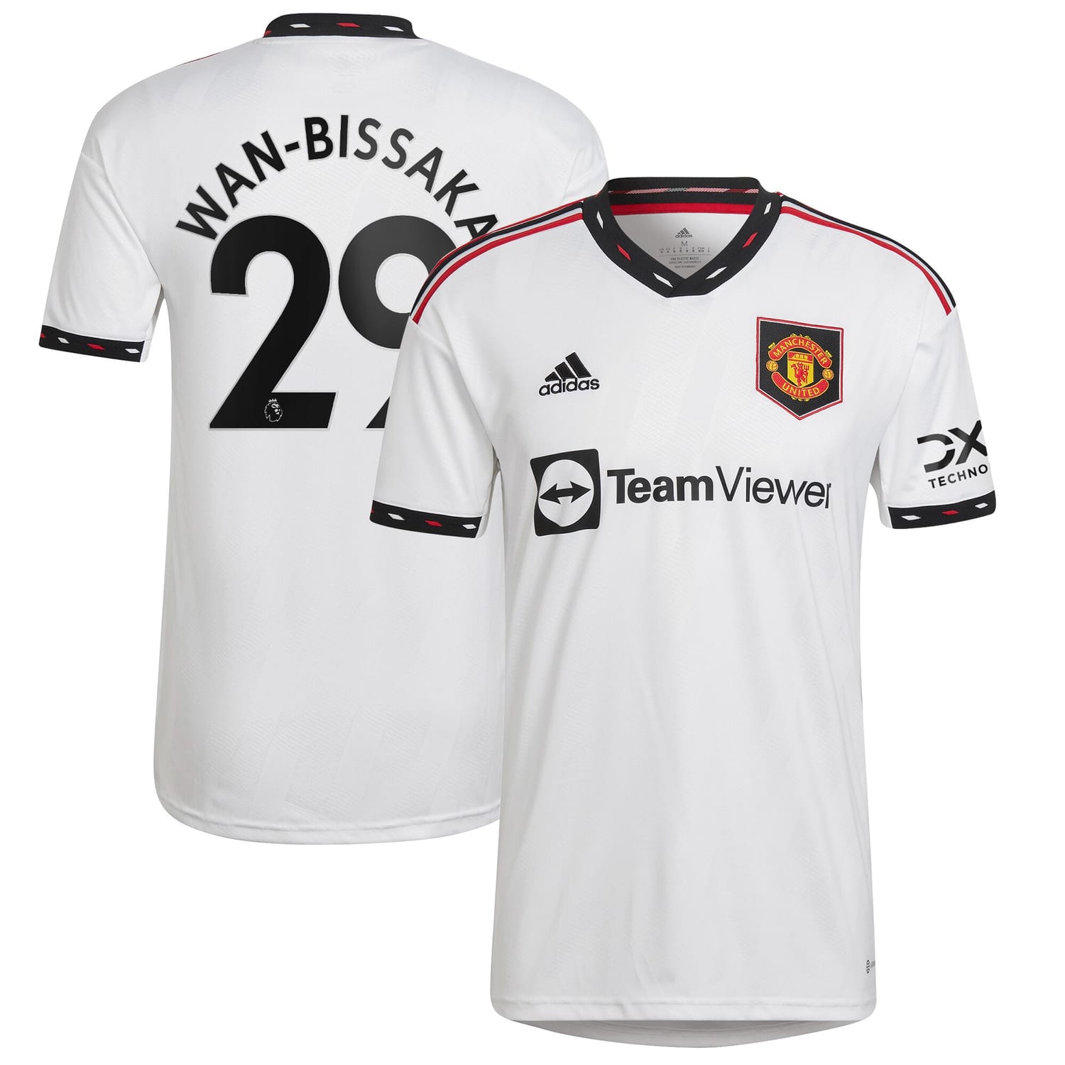 Premier League Manchester United Away Jersey Shirt White 2022-23 player Aaron Wan-Bissaka printing for Men