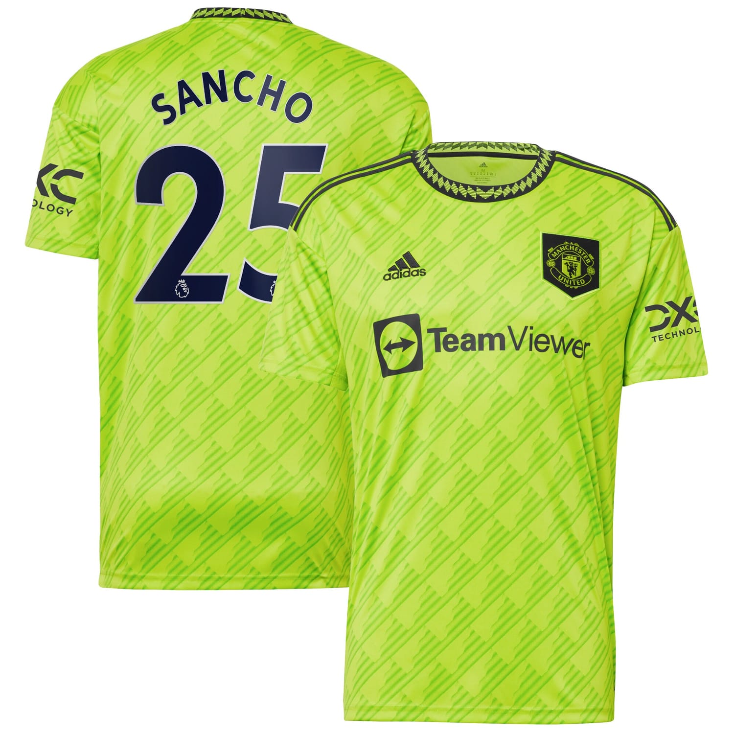 Premier League Manchester United Third Jersey Shirt Neon Green 2022-23 player Jadon Sancho printing for Men