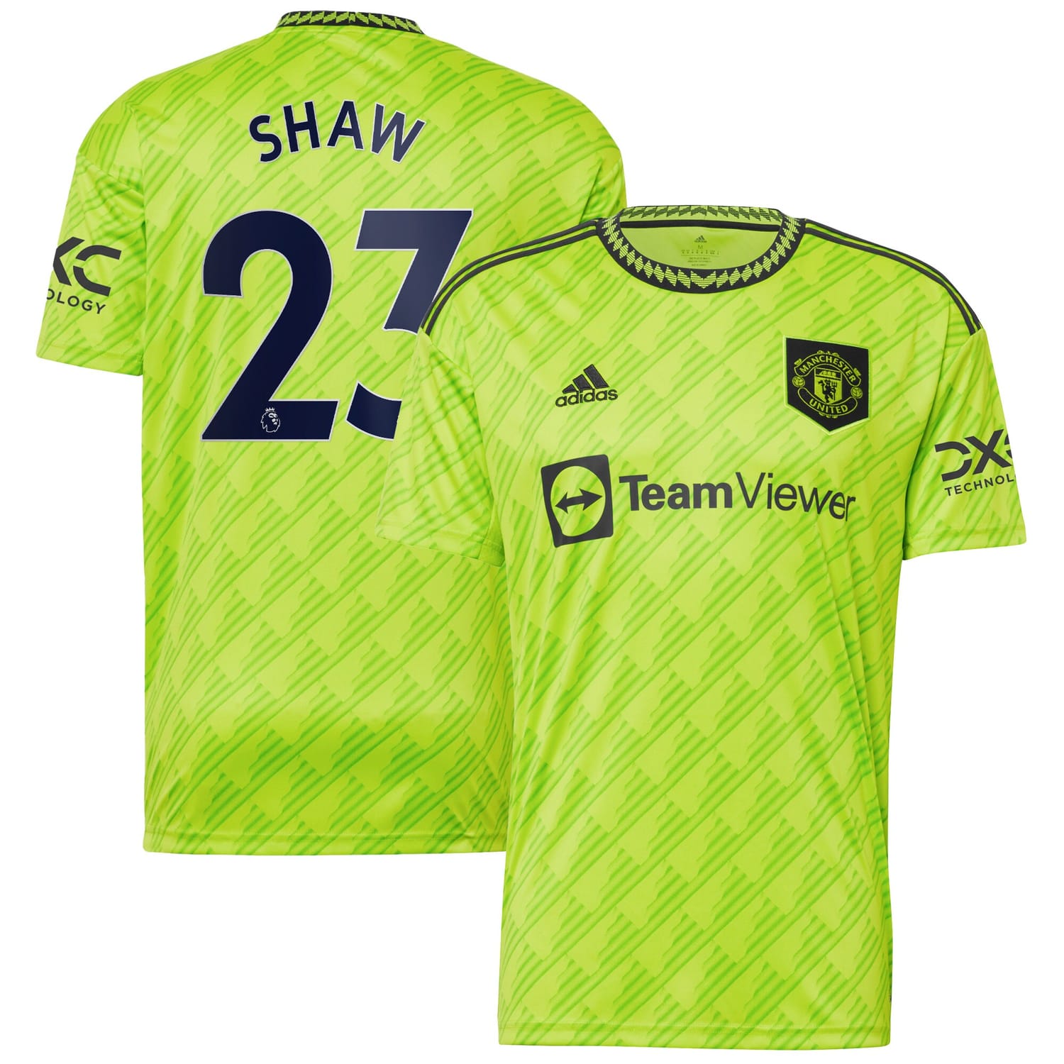 Premier League Manchester United Third Jersey Shirt Neon Green 2022-23 player Luke Shaw printing for Men