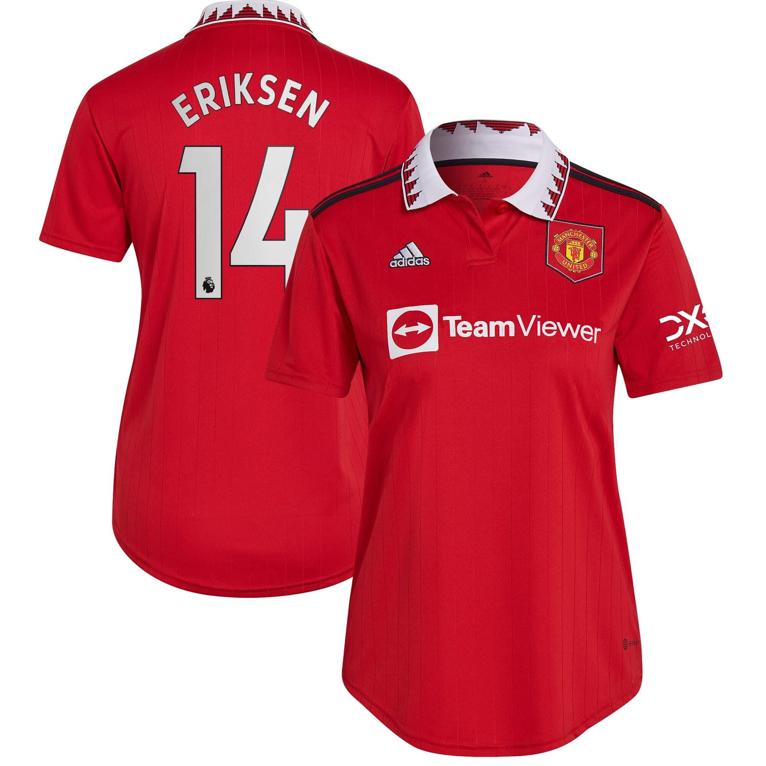 Premier League Manchester United Home Jersey Shirt Red 2022-23 player Christian Eriksen printing for Women