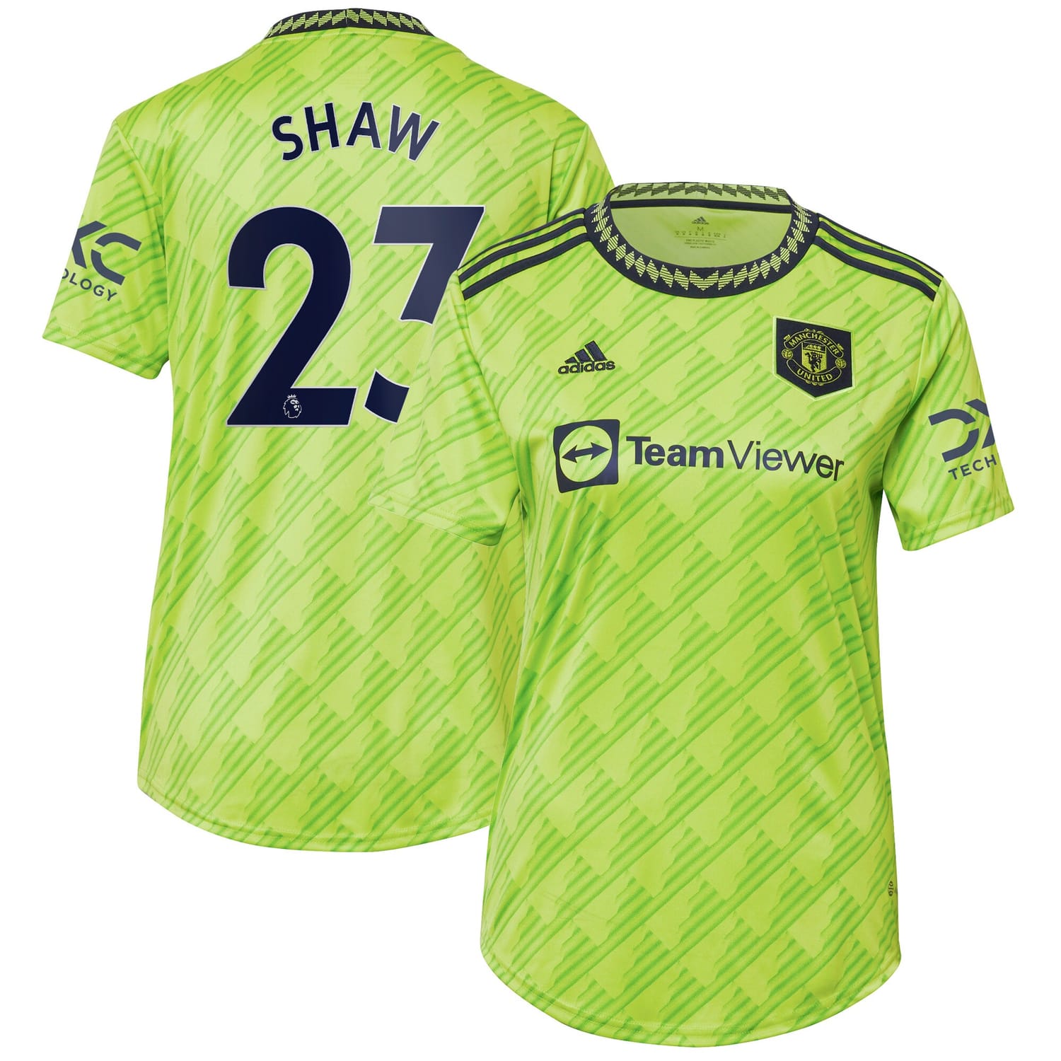 Premier League Manchester United Third Jersey Shirt Neon Green 2022-23 player Luke Shaw printing for Women
