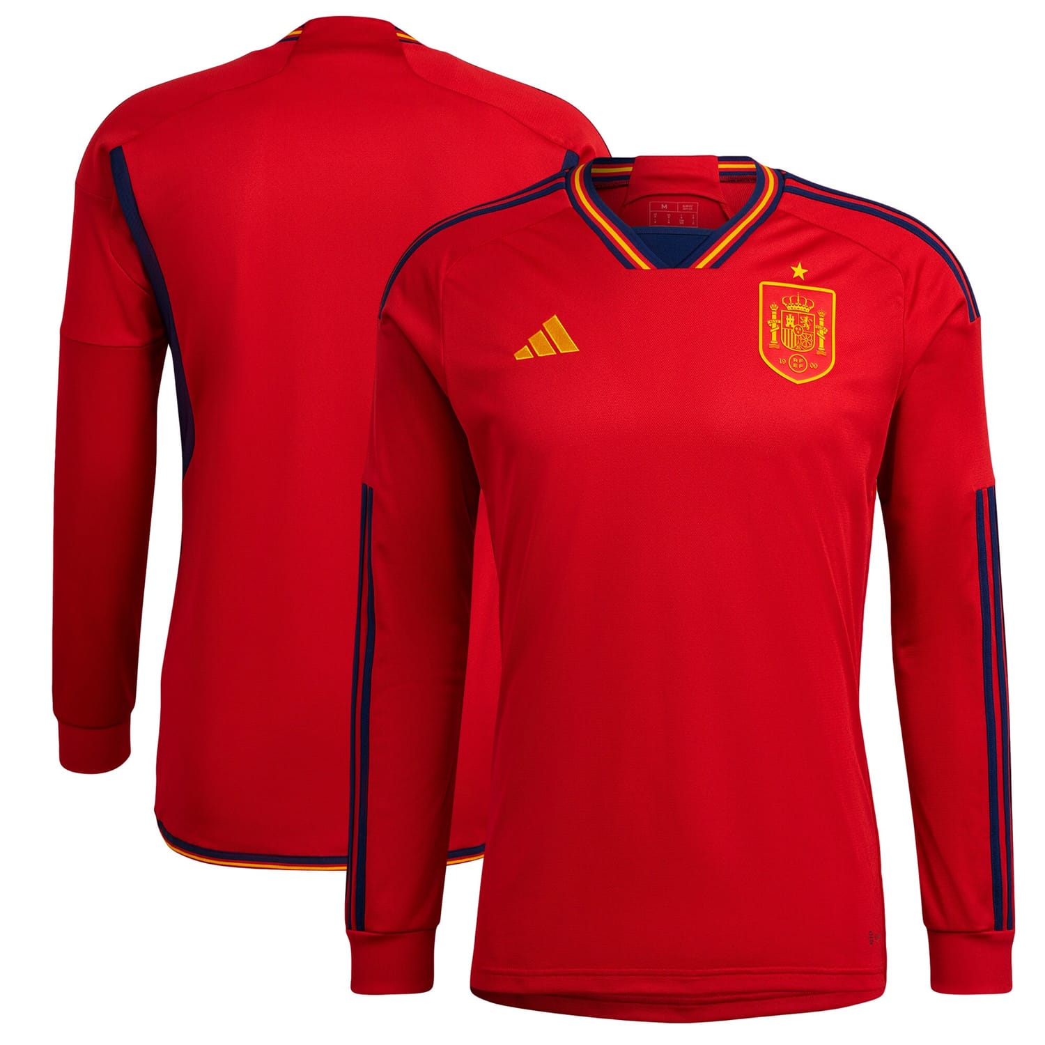 Spain National Team Home Jersey Shirt Long Sleeve Red 2022-23 for Men