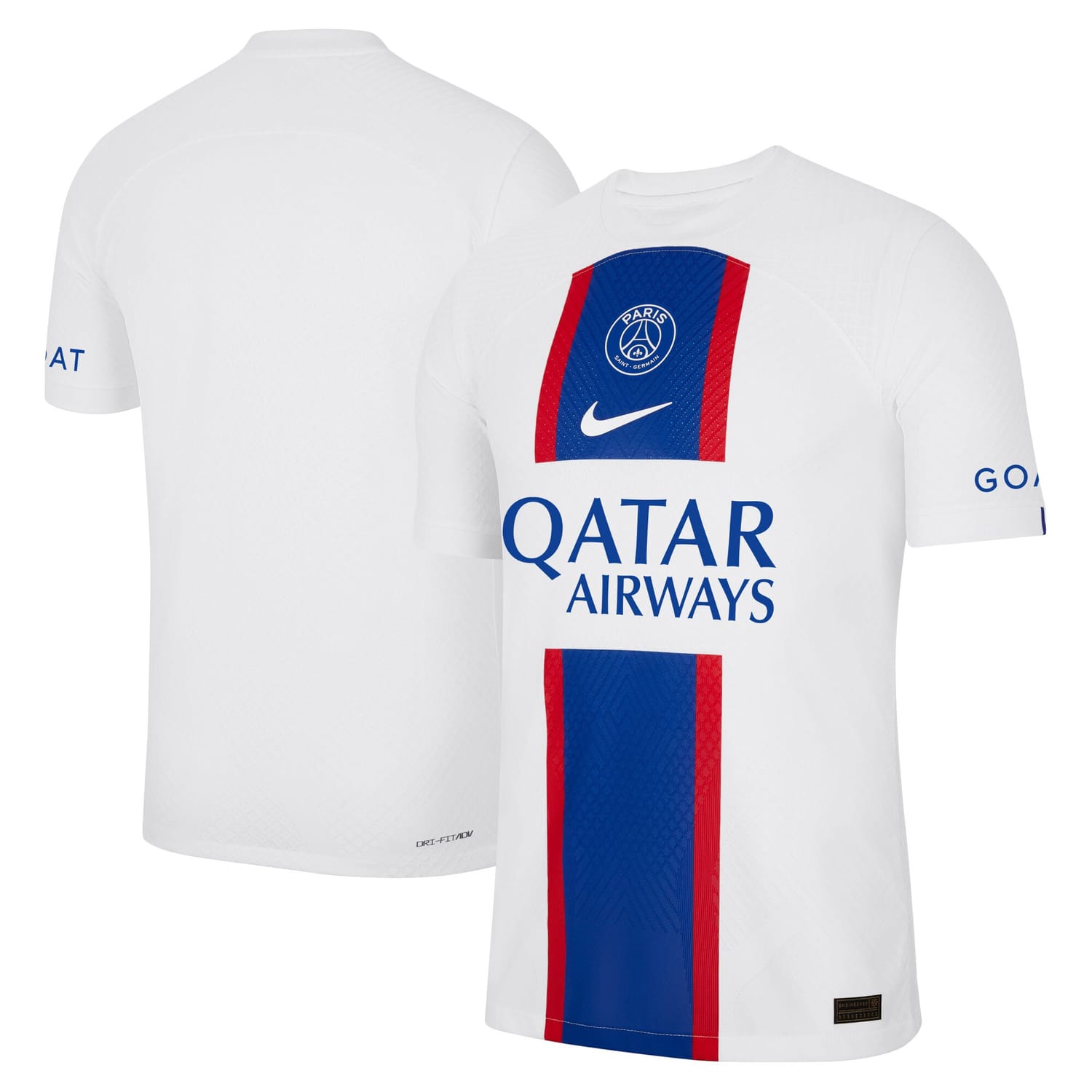 Ligue 1 Paris Saint-Germain Third Authentic Jersey Shirt White 2022-23 for Men