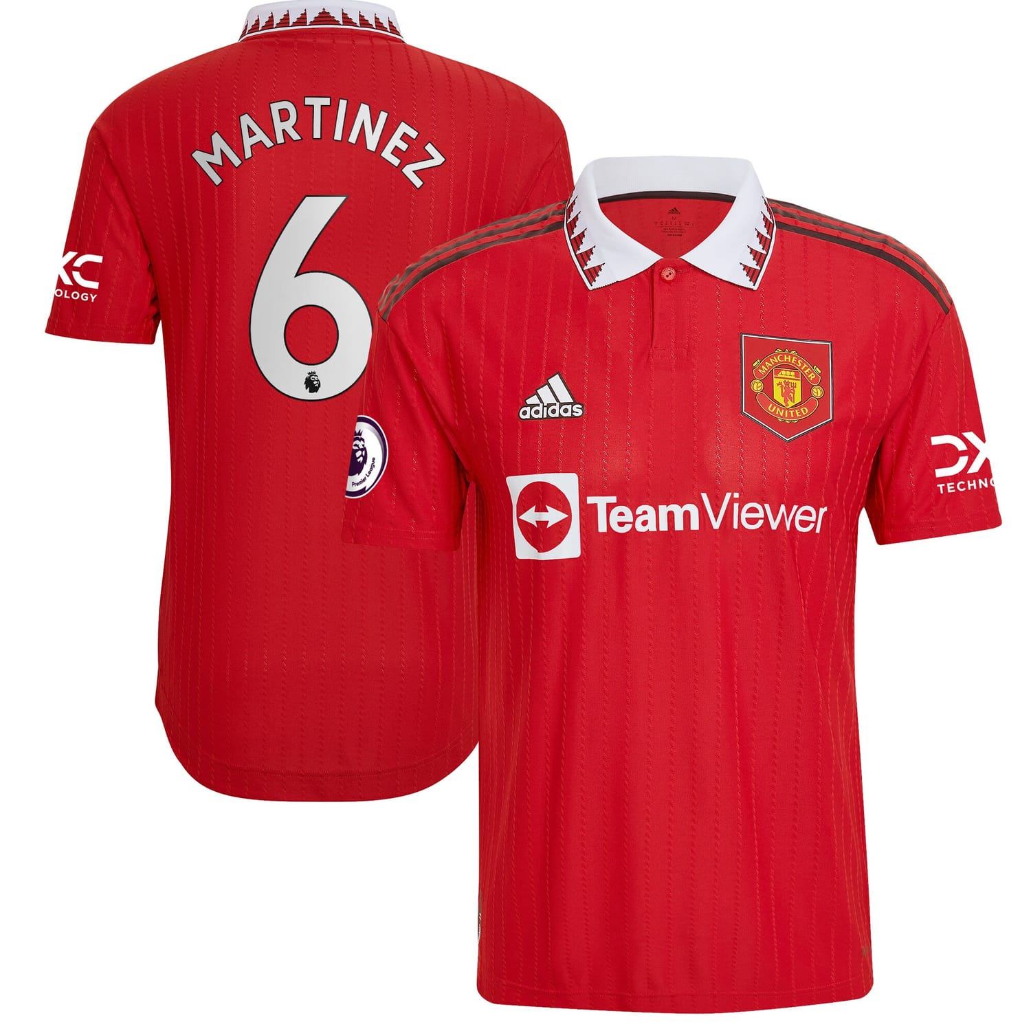 Premier League Manchester United Home Authentic Jersey Shirt Red 2022-23 player Lisandro Martínez printing for Men