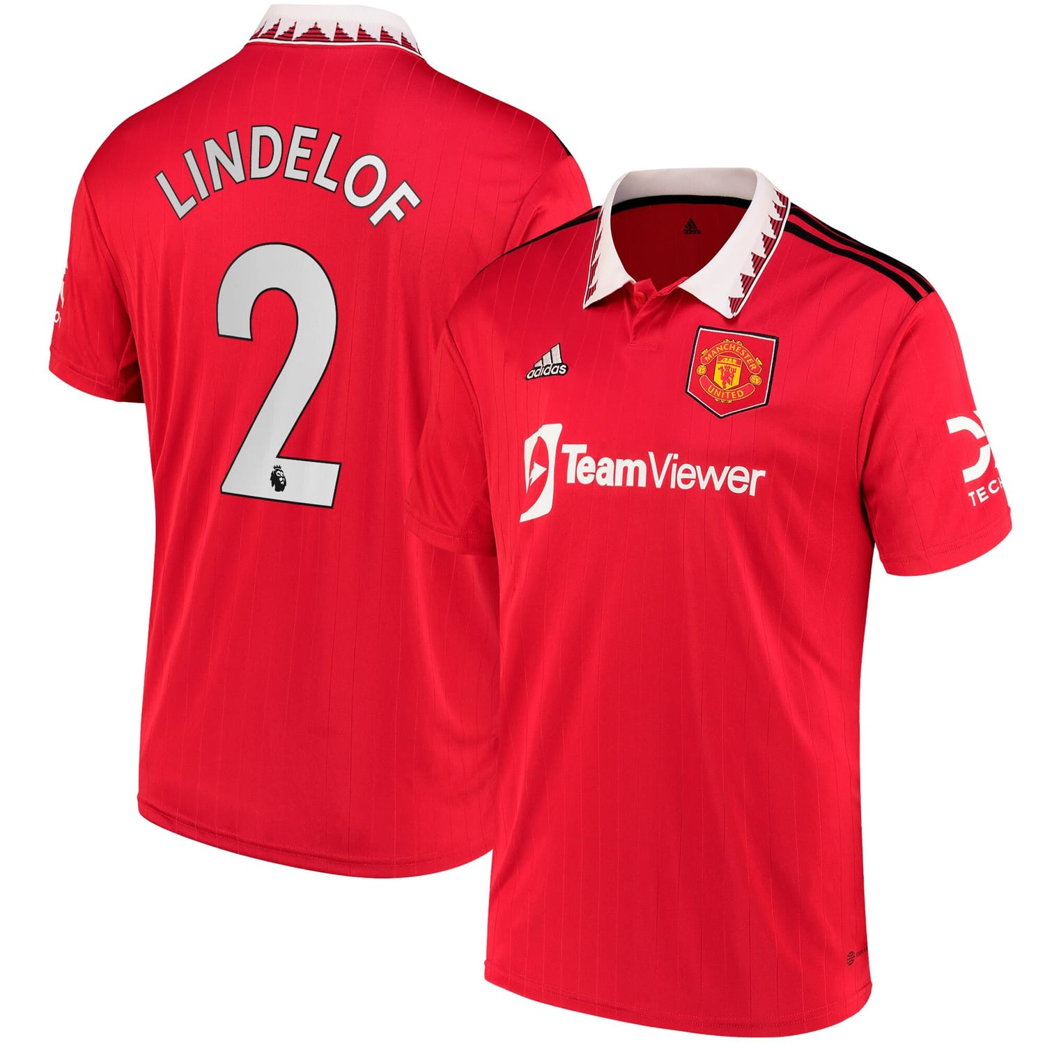 Premier League Manchester United Home Jersey Shirt Red 2022-23 player Victor Lindelöf printing for Men