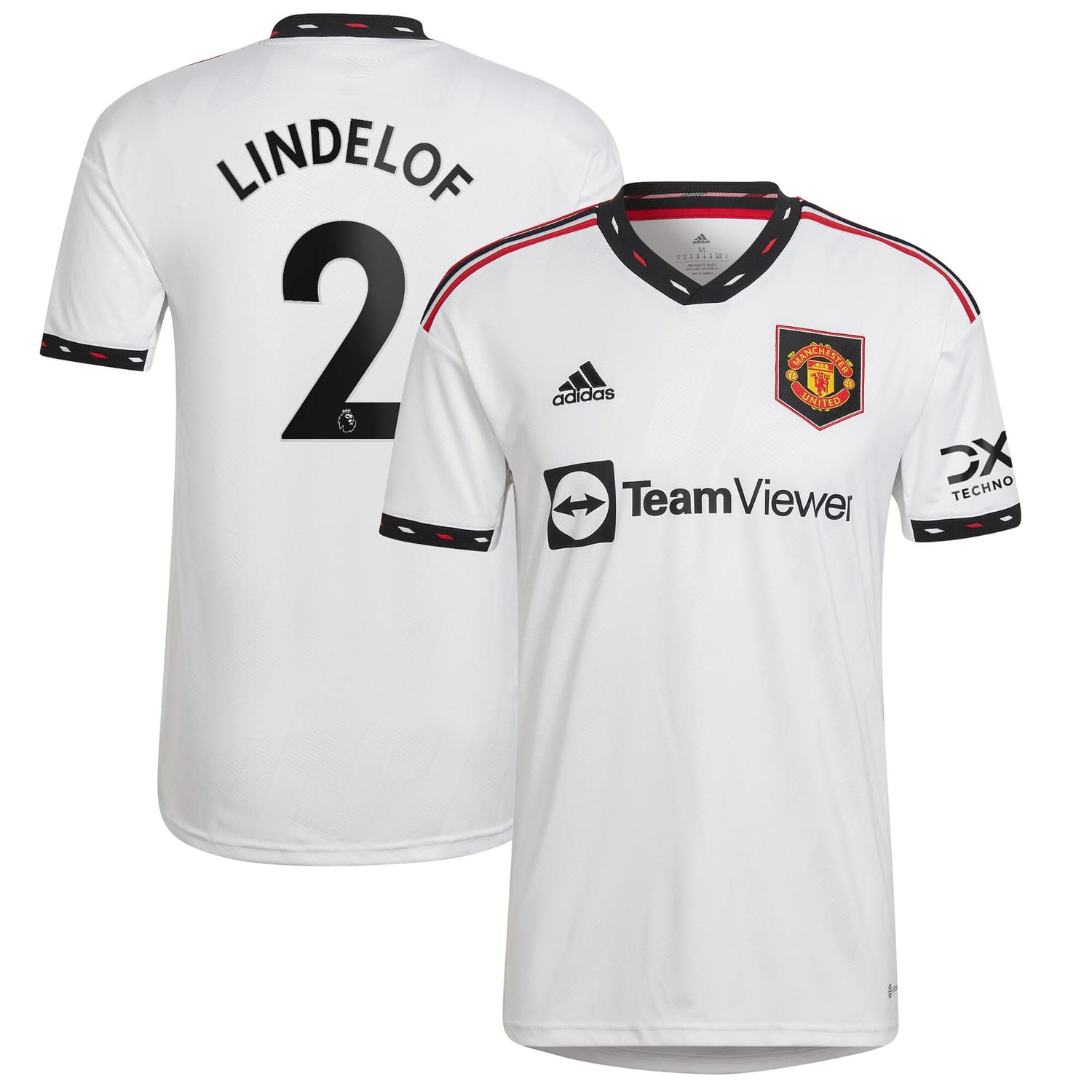 Premier League Manchester United Away Jersey Shirt White 2022-23 player Victor Lindelöf printing for Men