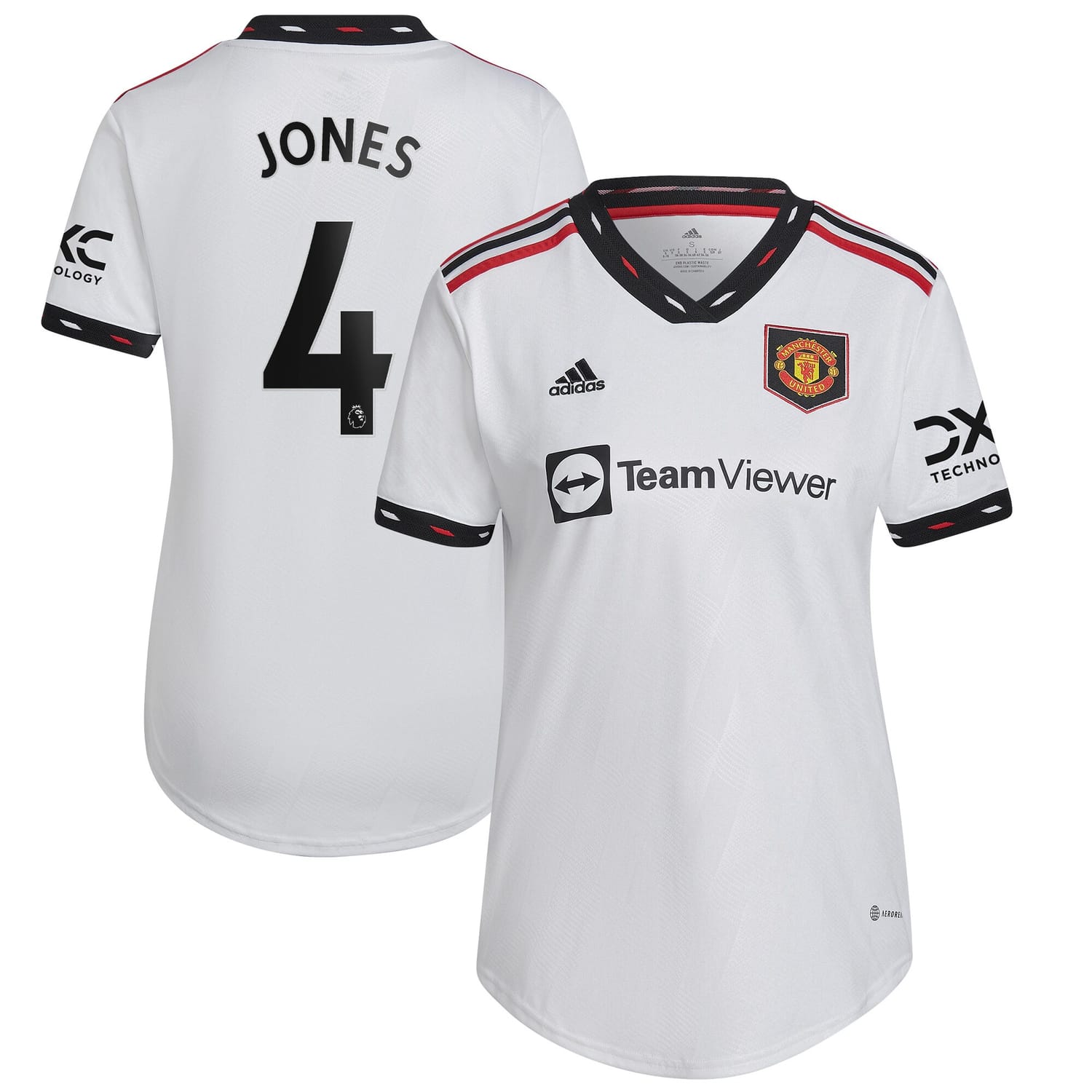 Premier League Manchester United Away Jersey Shirt White 2022-23 player Phil Jones printing for Women