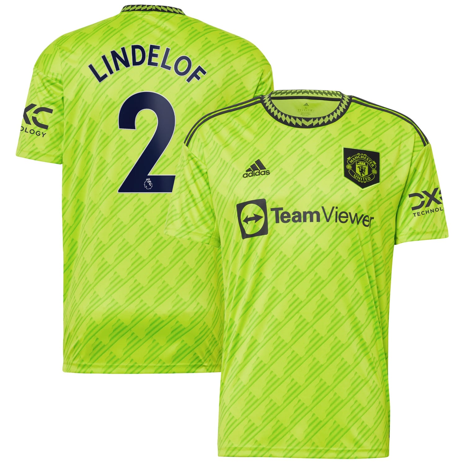 Premier League Manchester United Third Jersey Shirt Neon Green 2022-23 player Victor Lindelöf printing for Men