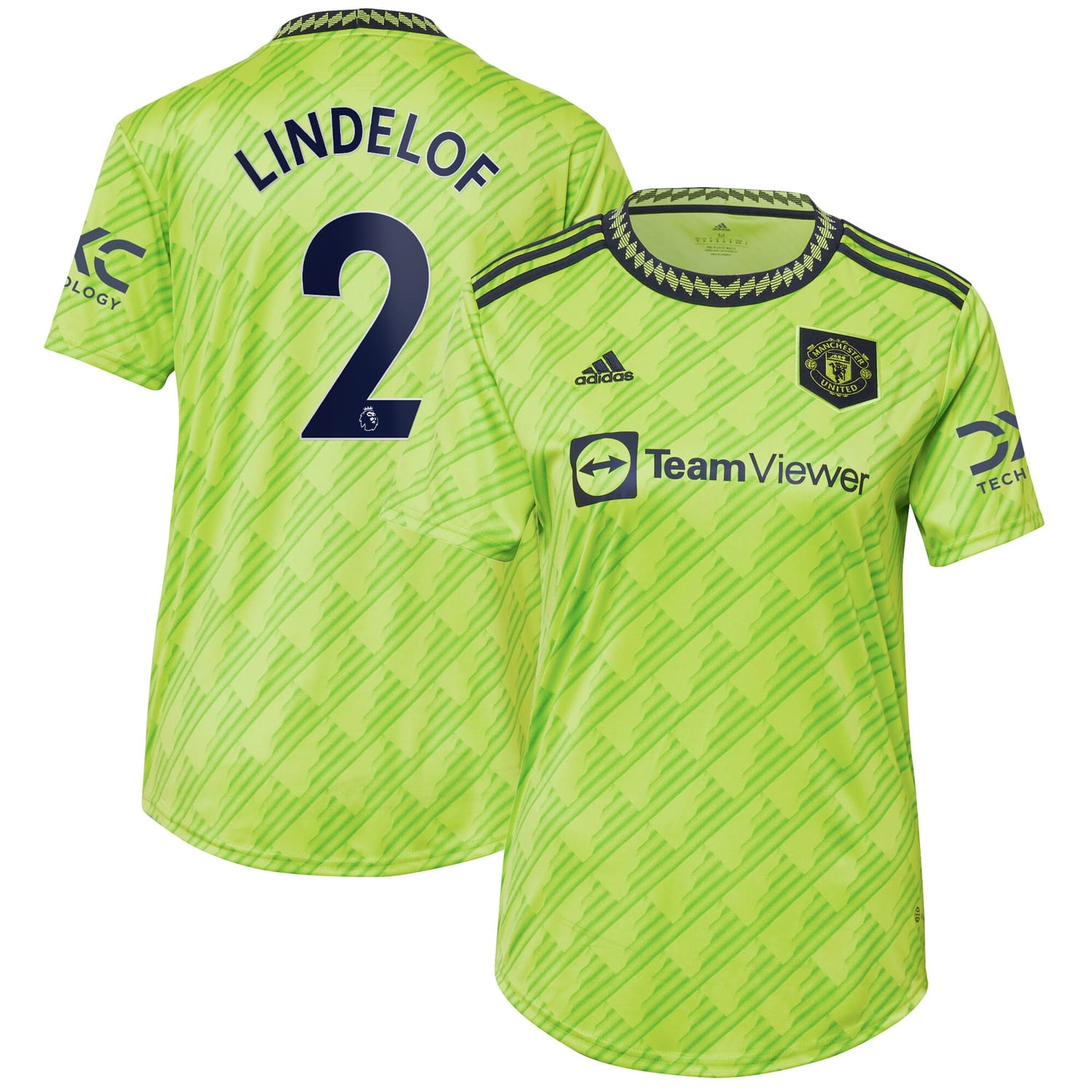 Premier League Manchester United Third Jersey Shirt Neon Green 2022-23 player Victor Lindelöf printing for Women