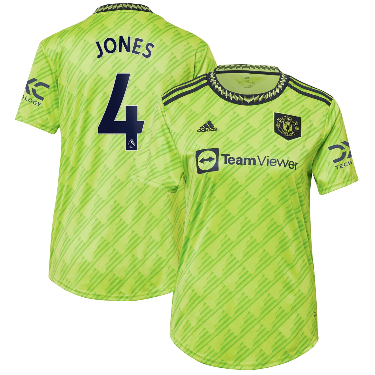 Premier League Manchester United Third Jersey Shirt Neon Green 2022-23 player Phil Jones printing for Women