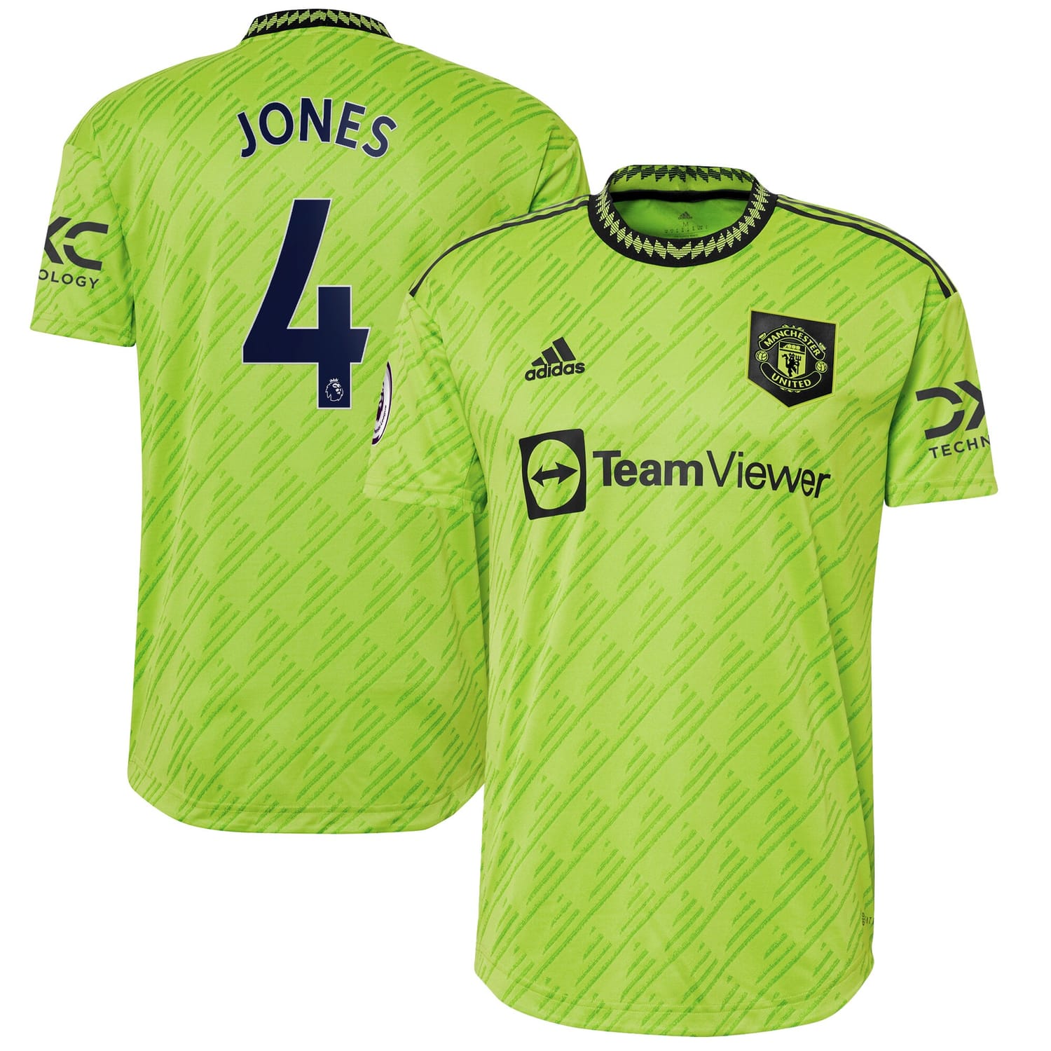 Premier League Manchester United Third Authentic Jersey Shirt Neon Green 2022-23 player Phil Jones printing for Men