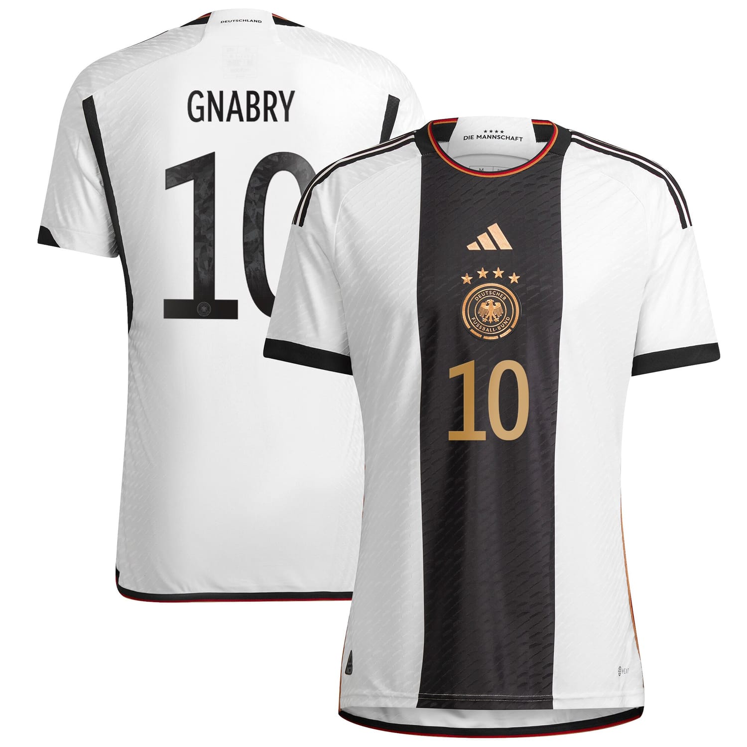 Germany National Team Home Authentic Jersey Shirt White 2022-23 player Serge Gnabry printing for Men