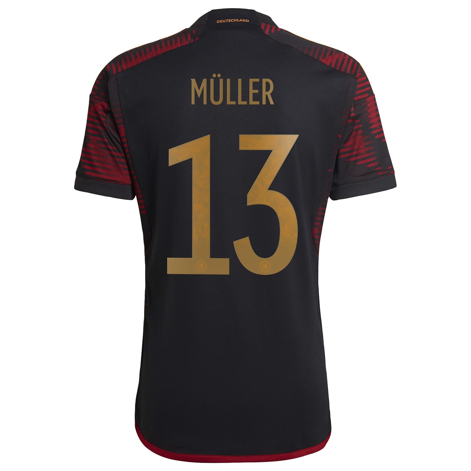 Germany National Team Away Jersey Shirt Black 2022-23 player Thomas Müller printing for Men