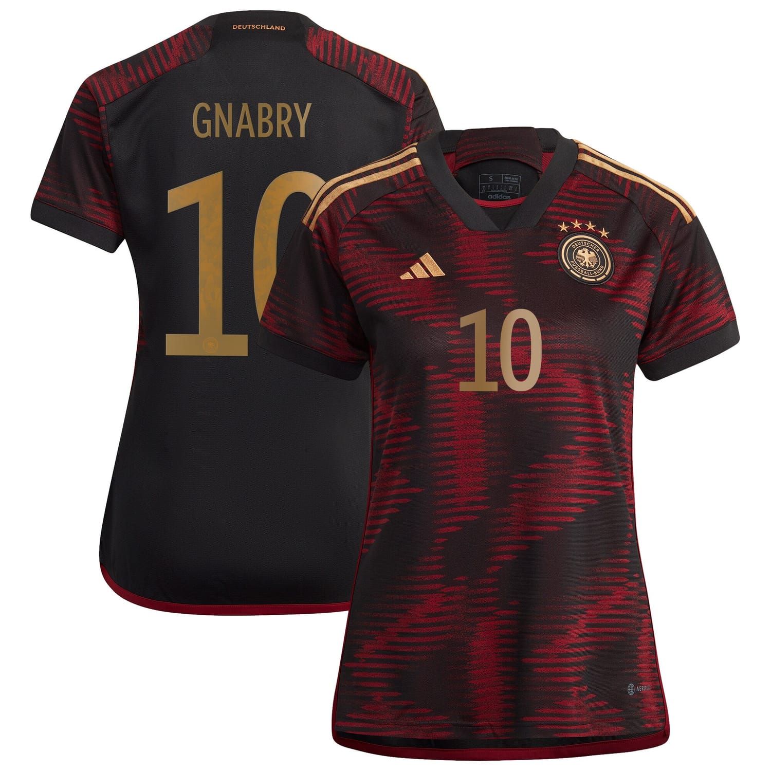 Germany National Team Away Jersey Shirt Black 2022-23 player Serge Gnabry printing for Women