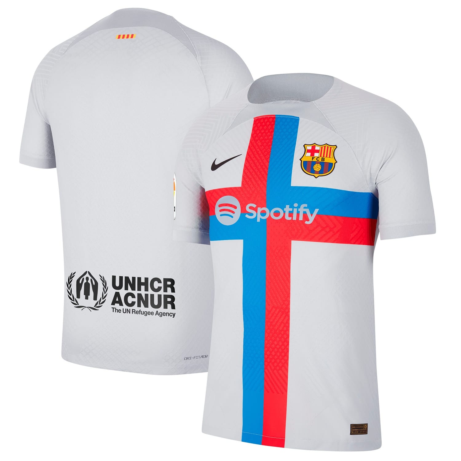 La Liga Barcelona Third Authentic Jersey Shirt Gray 2022-23 for Men