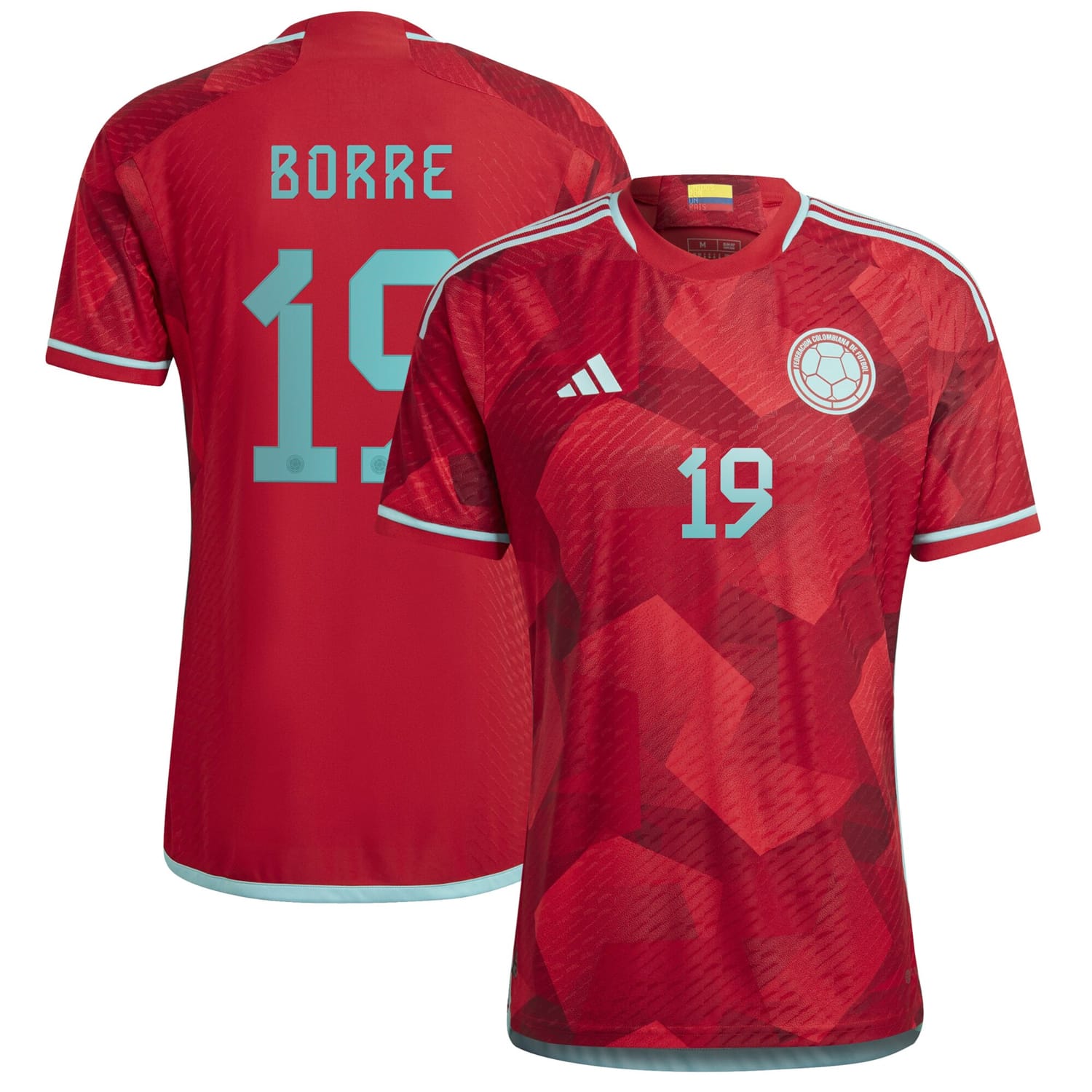 Colombia National Team Away Authentic Jersey Shirt Red 2022-23 player Rafael Borré printing for Men