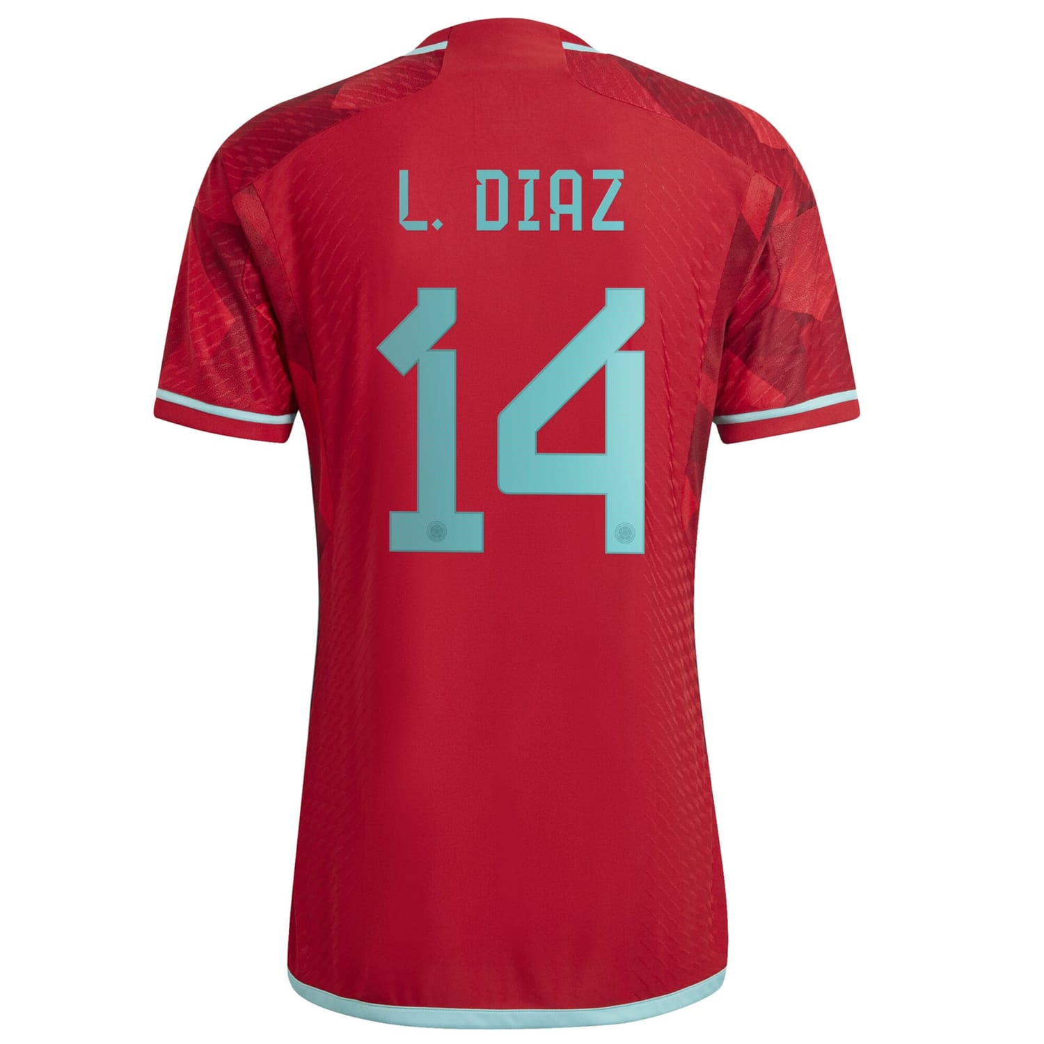 Colombia National Team Away Authentic Jersey Shirt Red 2022-23 player Luis Diaz printing for Men