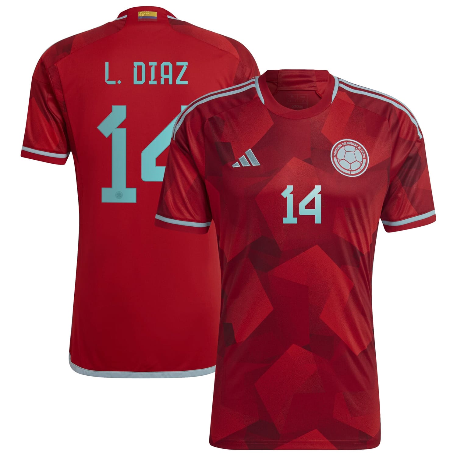 Colombia National Team Away Jersey Shirt Red 2022-23 player Luis Diaz printing for Men
