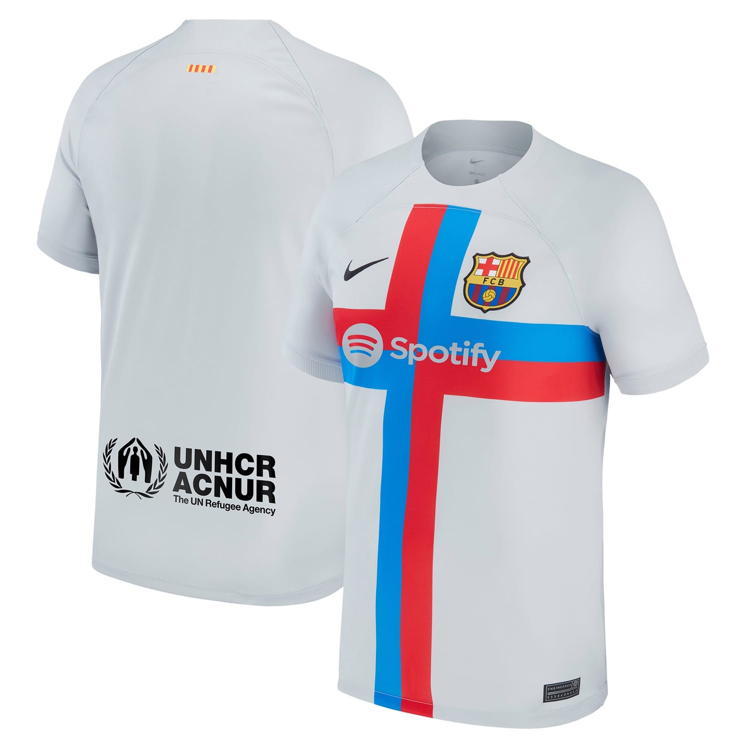 La Liga Barcelona Third Jersey Shirt Gray 2022-23 for Men