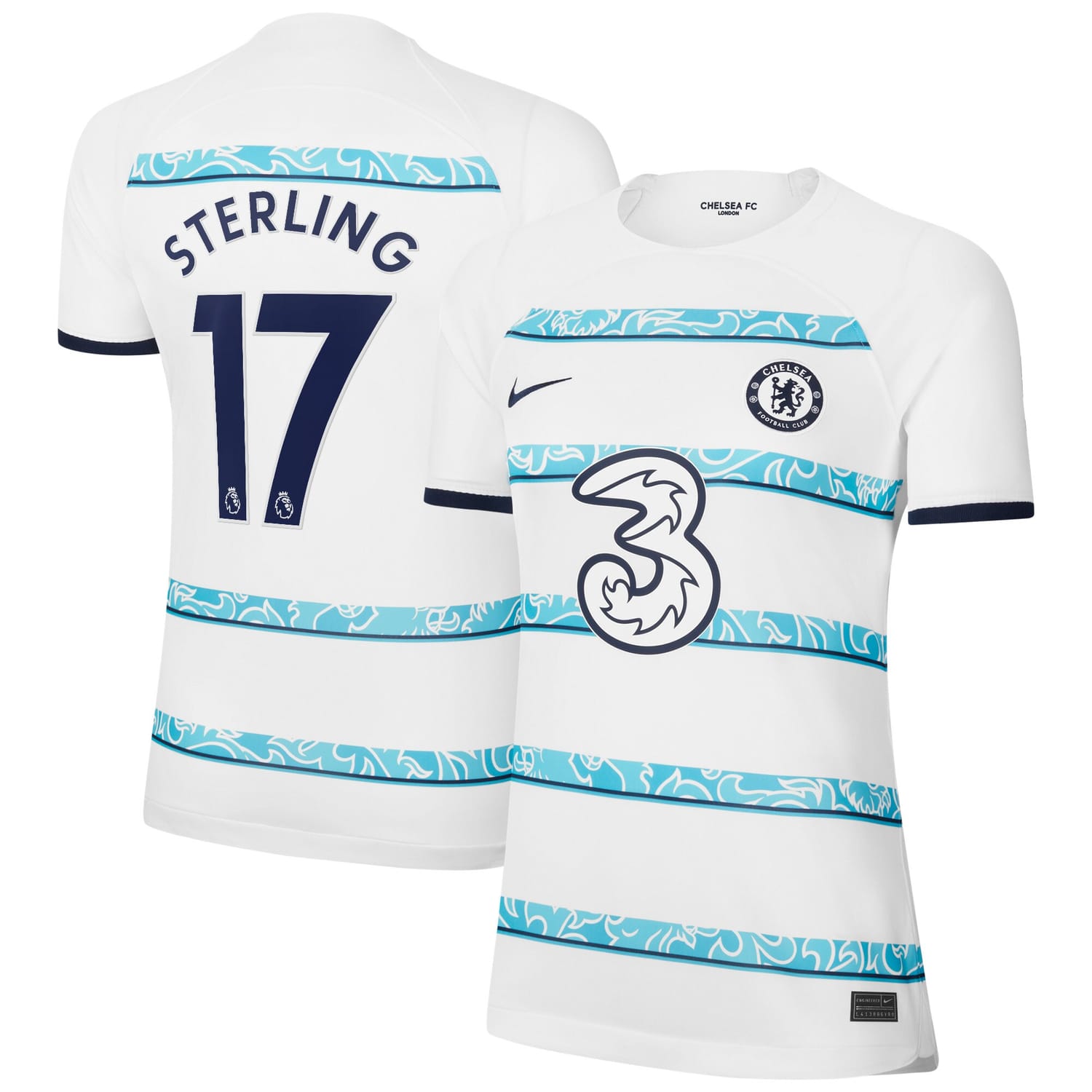 Premier League Chelsea Away Jersey Shirt White 2022-23 player Raheem Sterling printing for Women