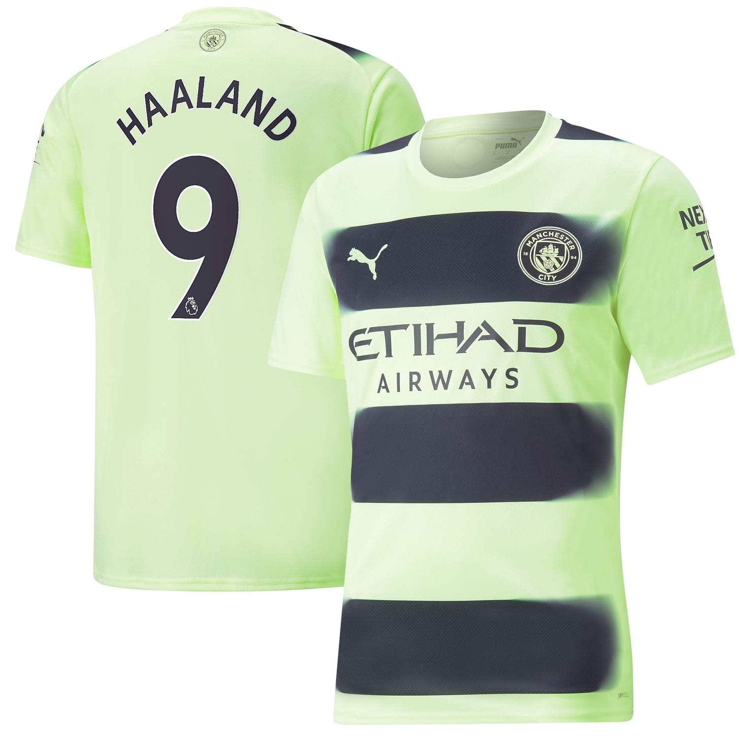 Premier League Manchester City Third Jersey Shirt Black 2022-23 player Erling Haaland printing for Men