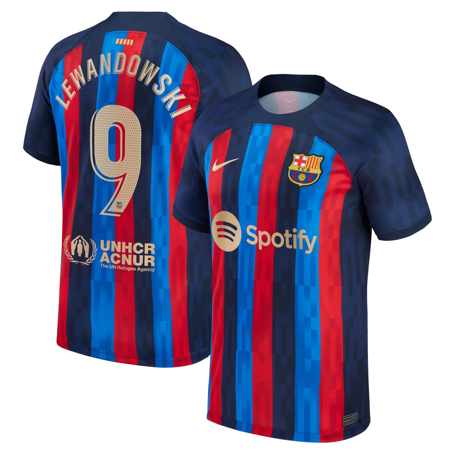 La Liga Barcelona Home Jersey Shirt Blue 2022-23 player Robert Lewandowski printing for Men